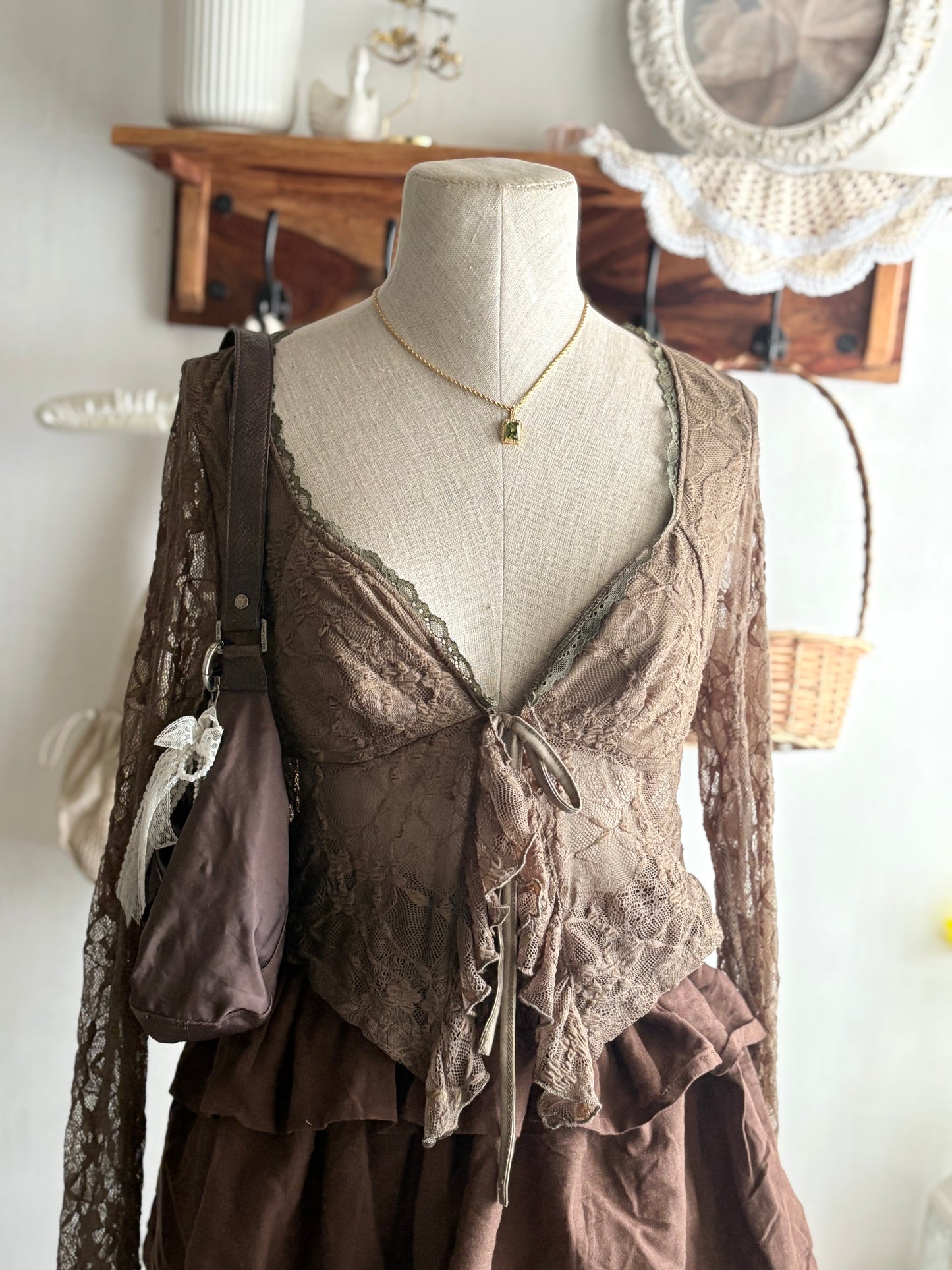 Olive tie top