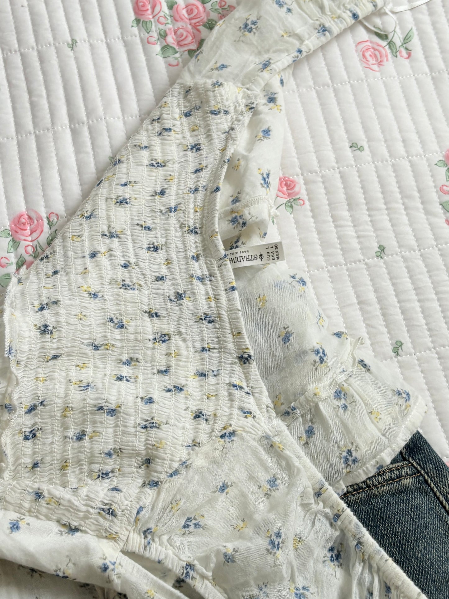 Blue floral babydoll rop