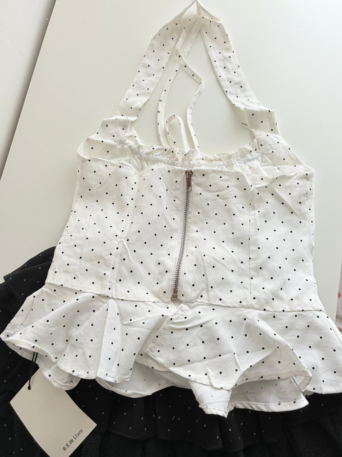 Daphnie polka halter top