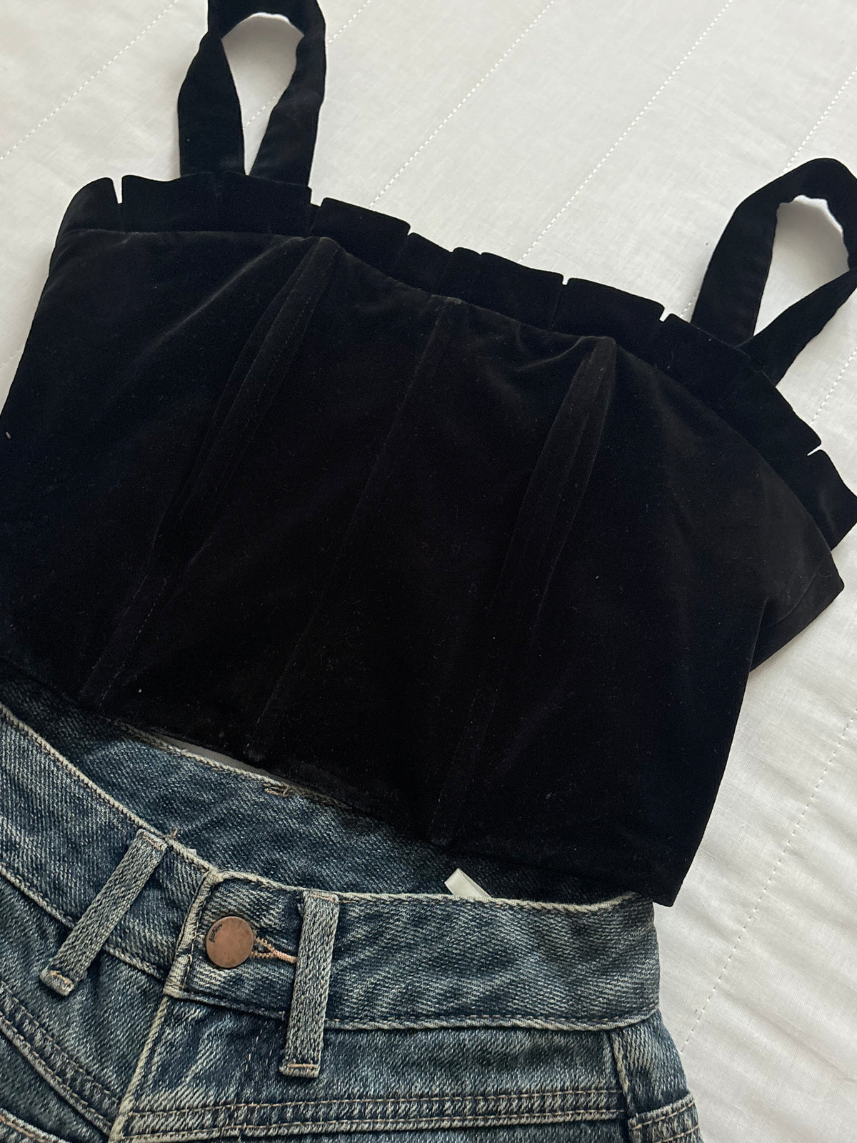 Velvet corset top