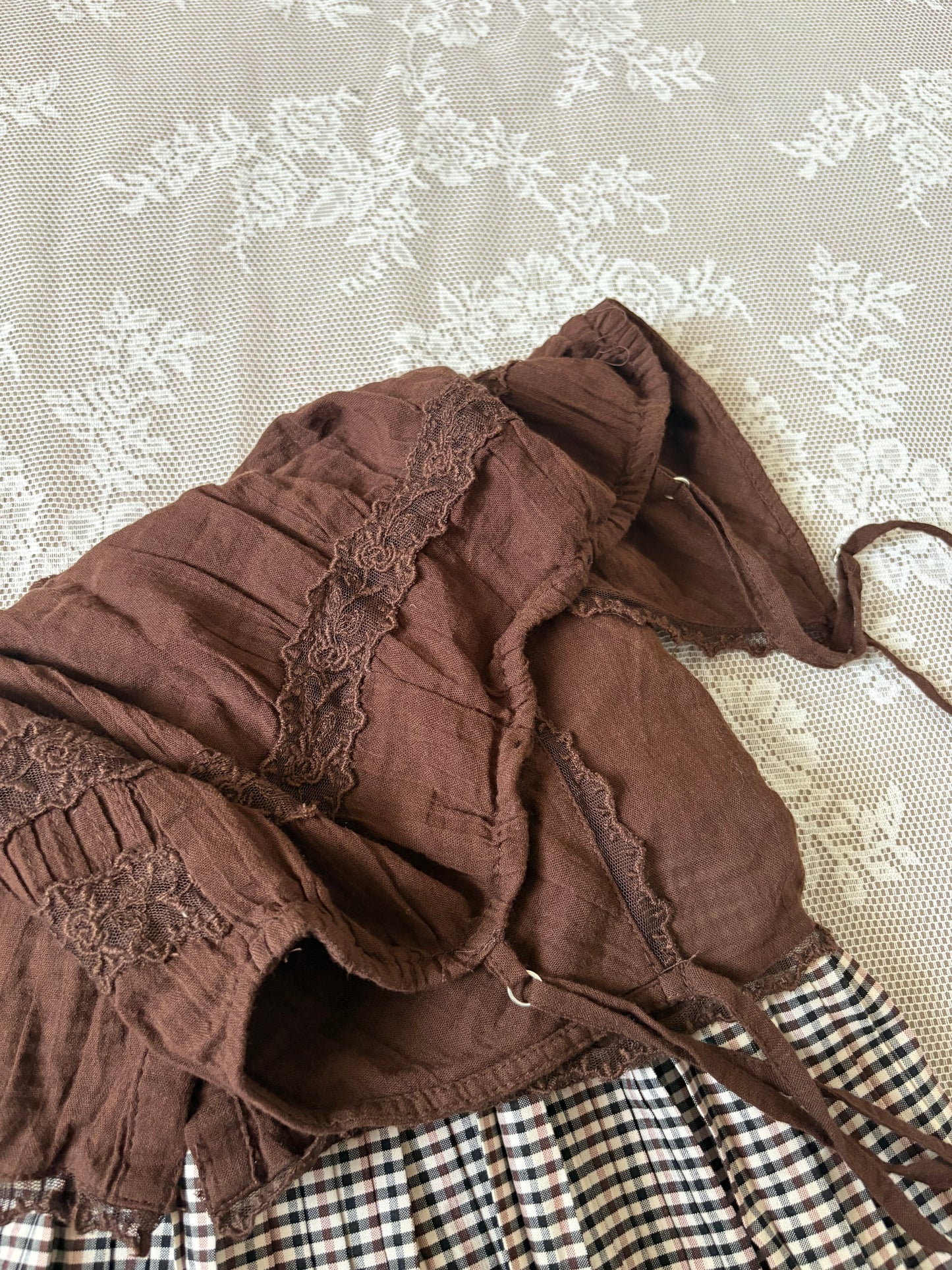 Brown lace top