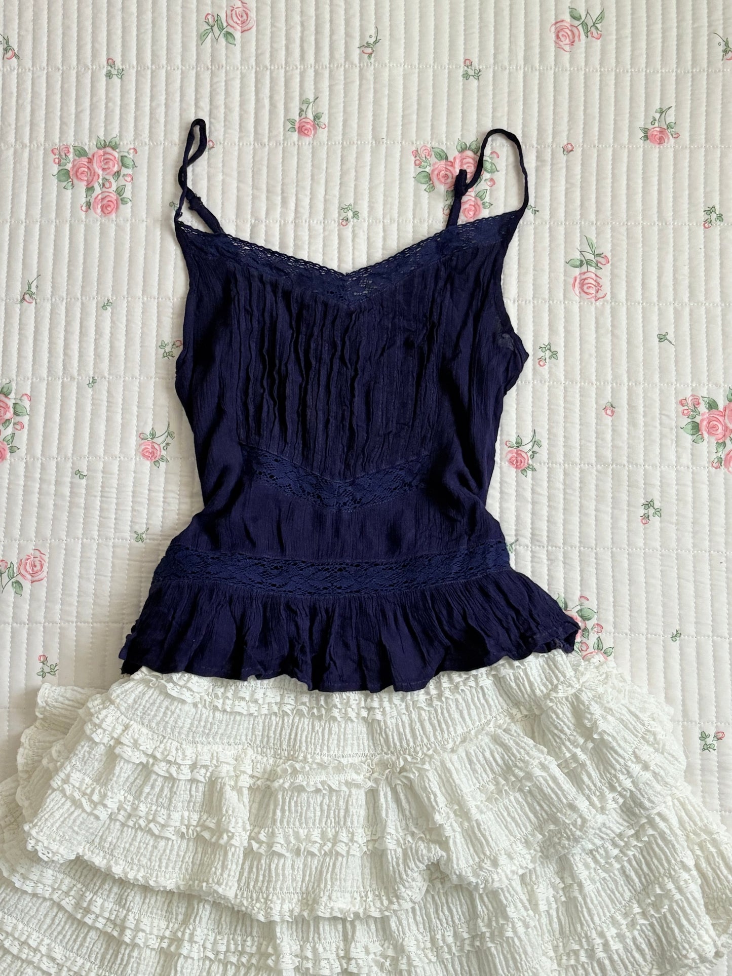 Navy lace cami