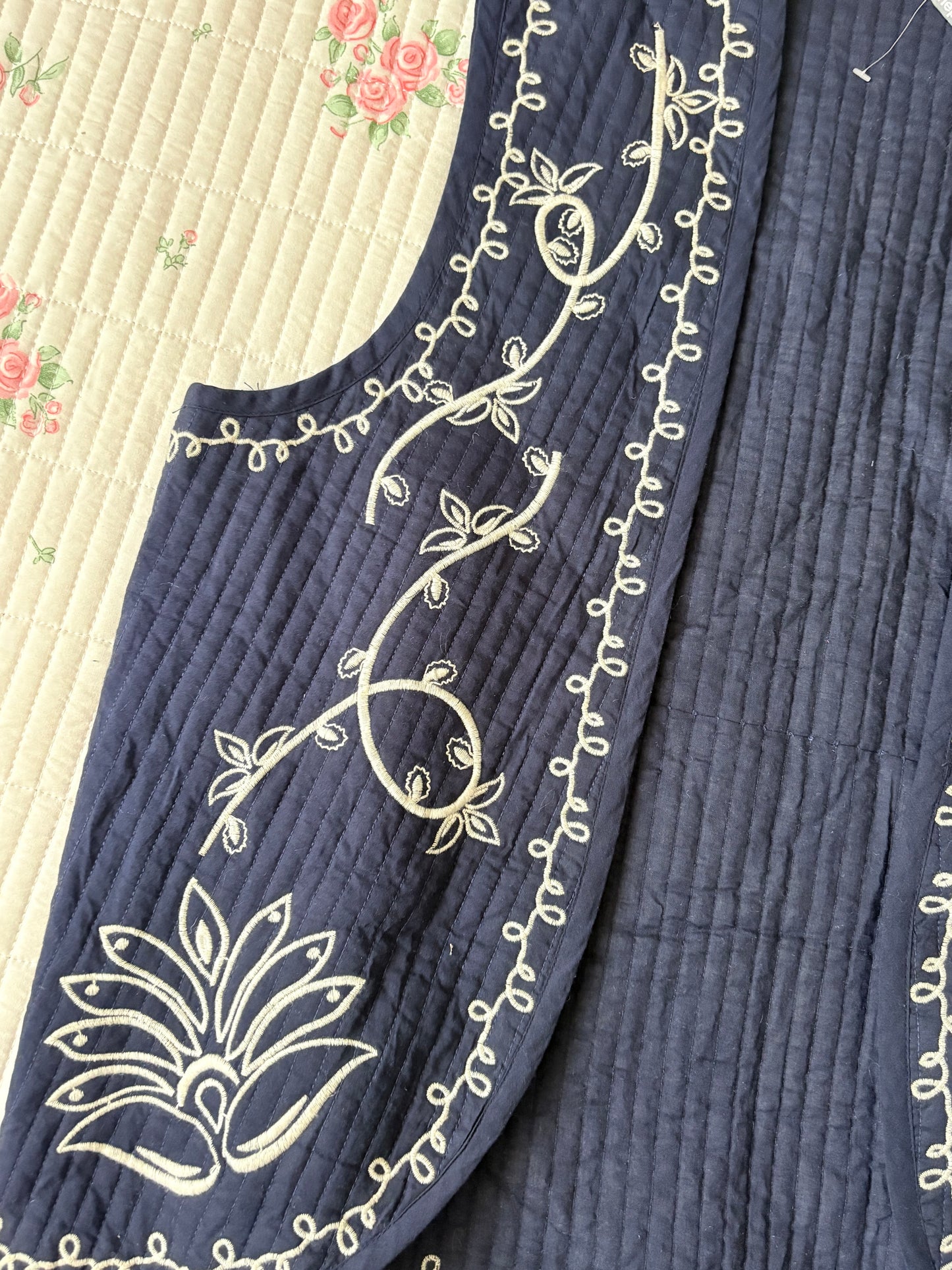 Navy quilted vest