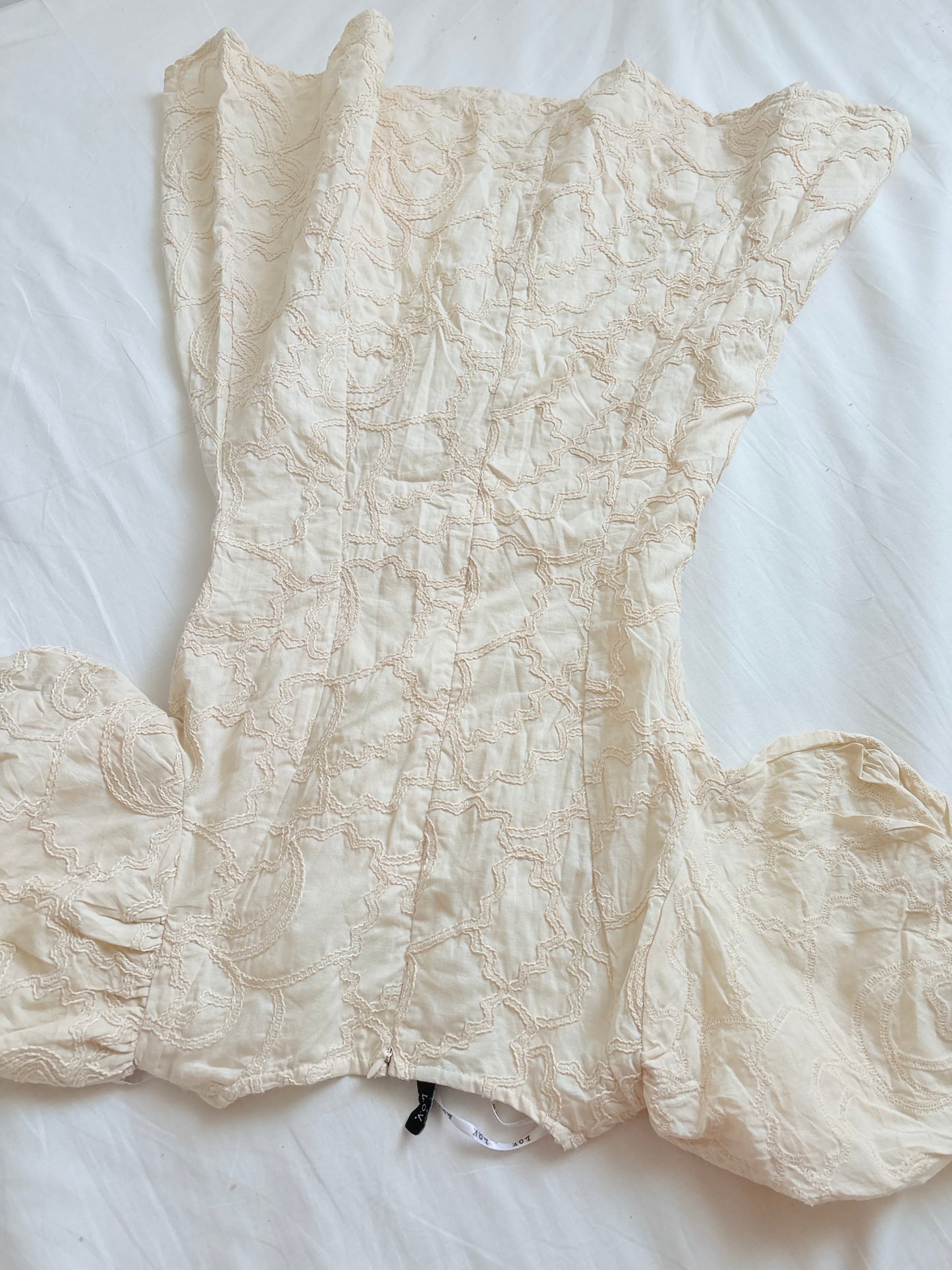 Cream embroidered dress