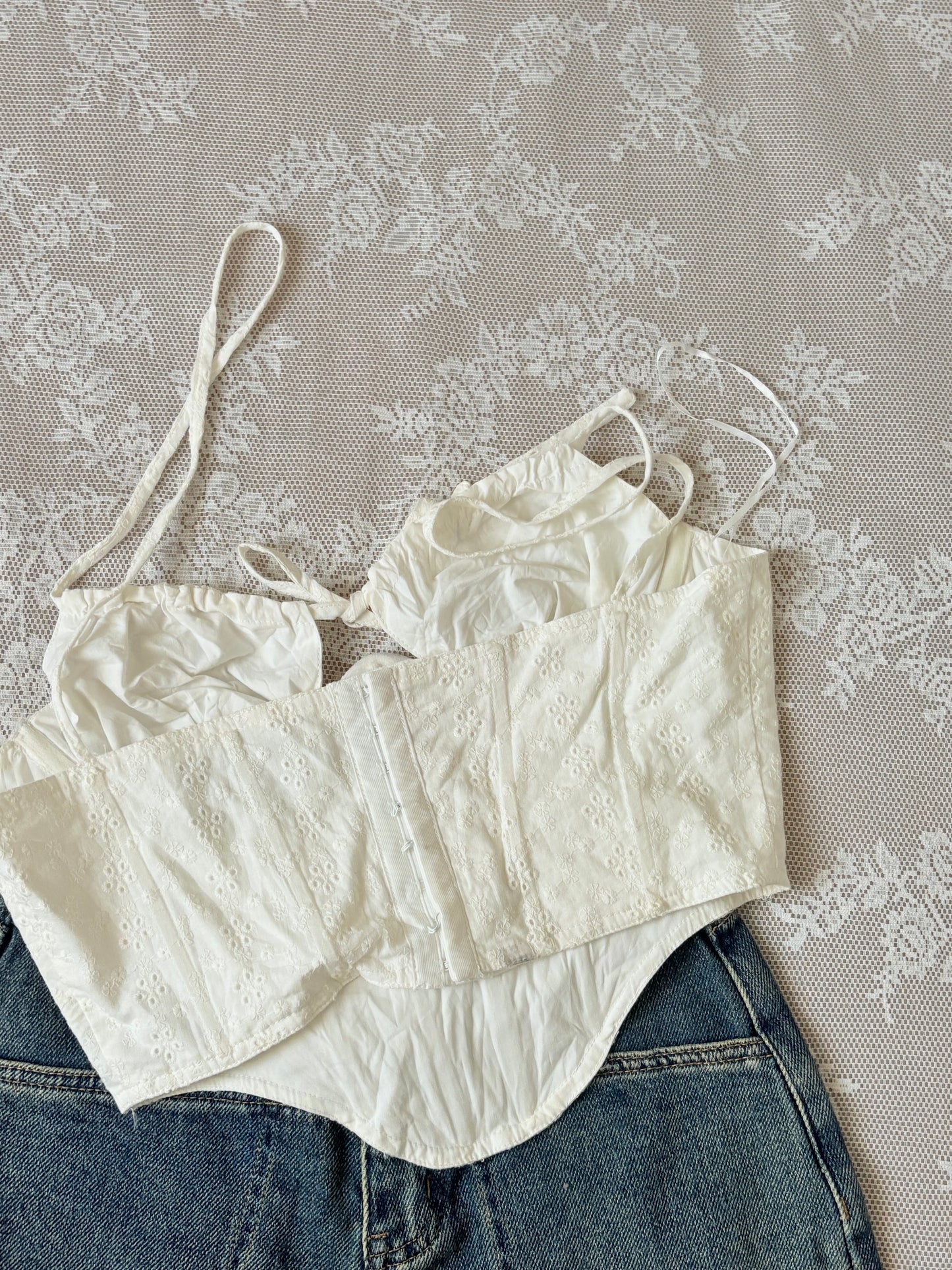 White corset top