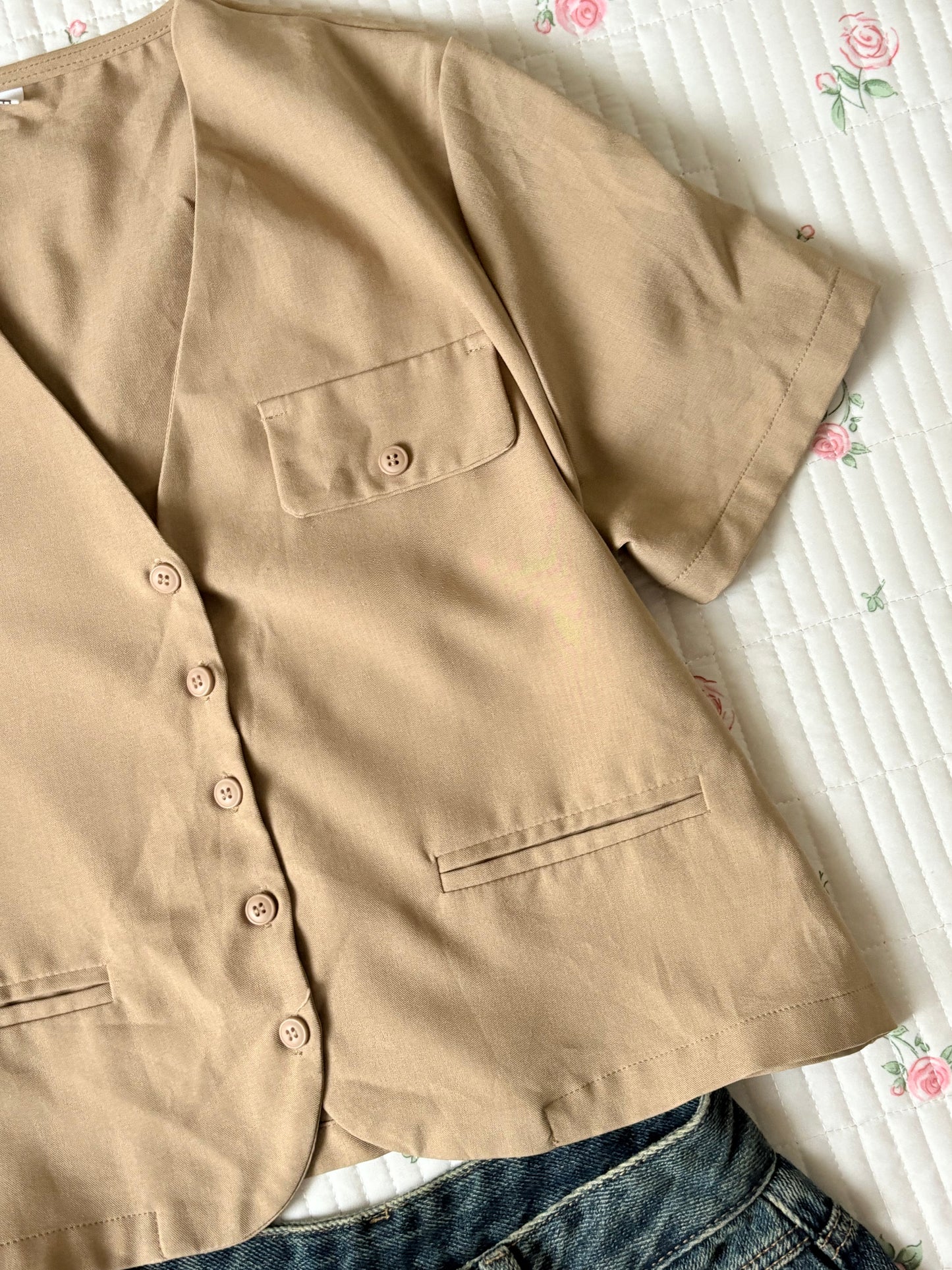 Tan formal top