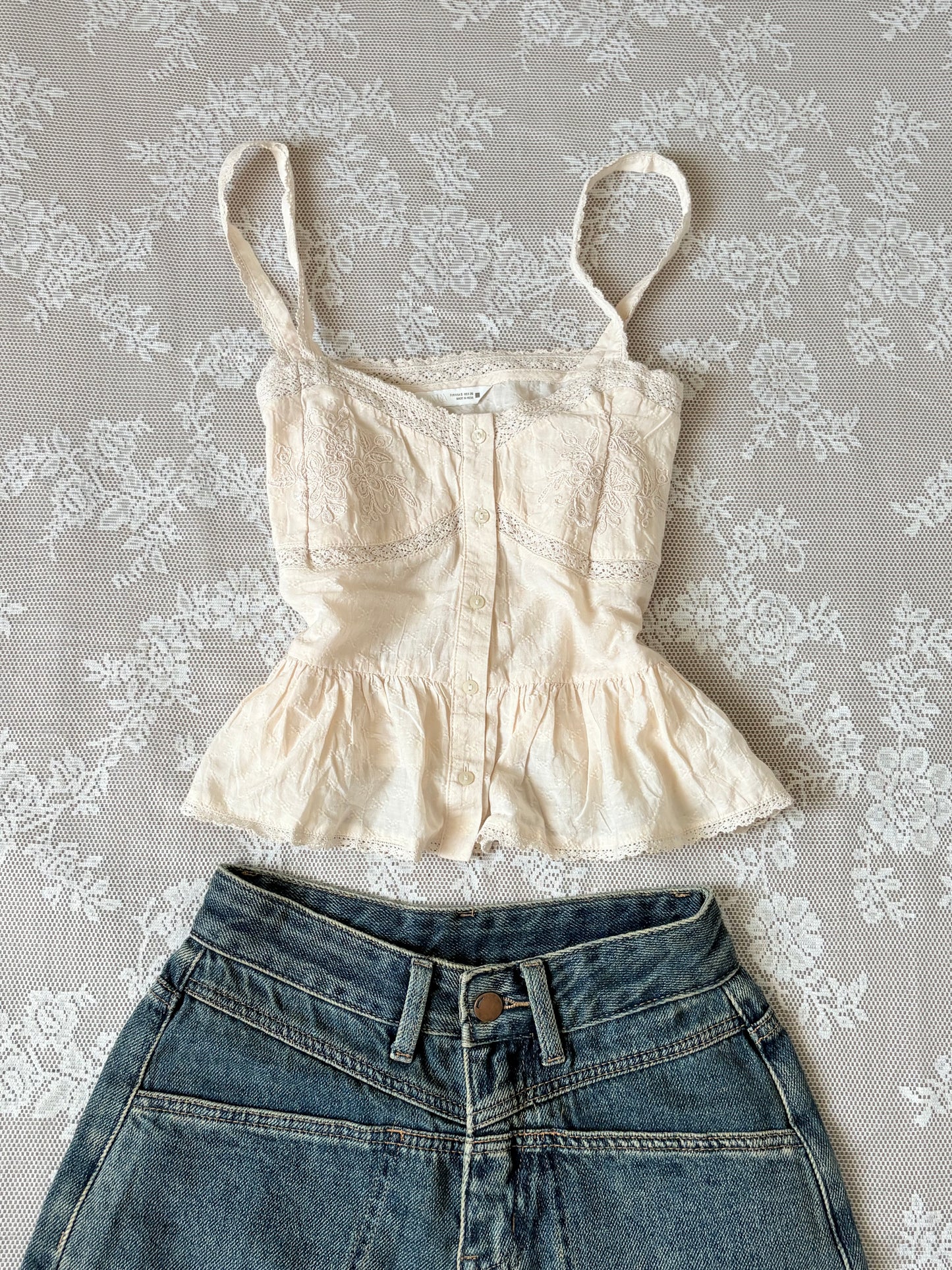Cream lace top