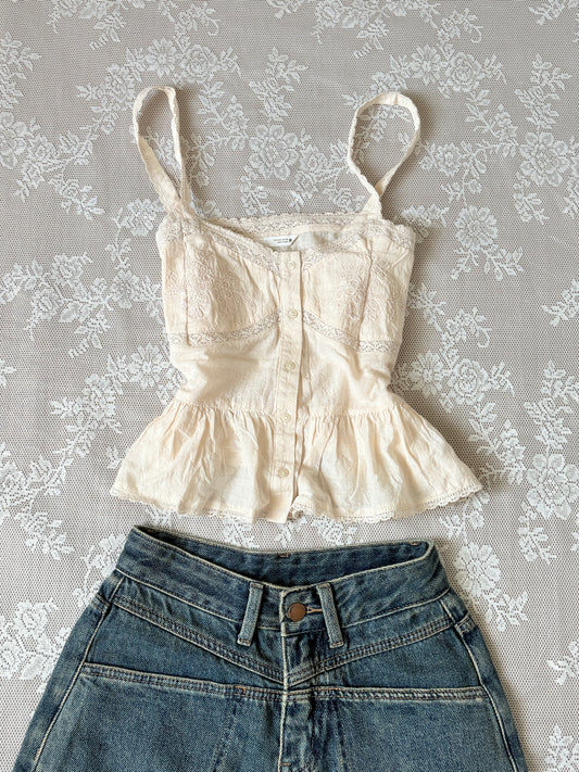 Cream lace top