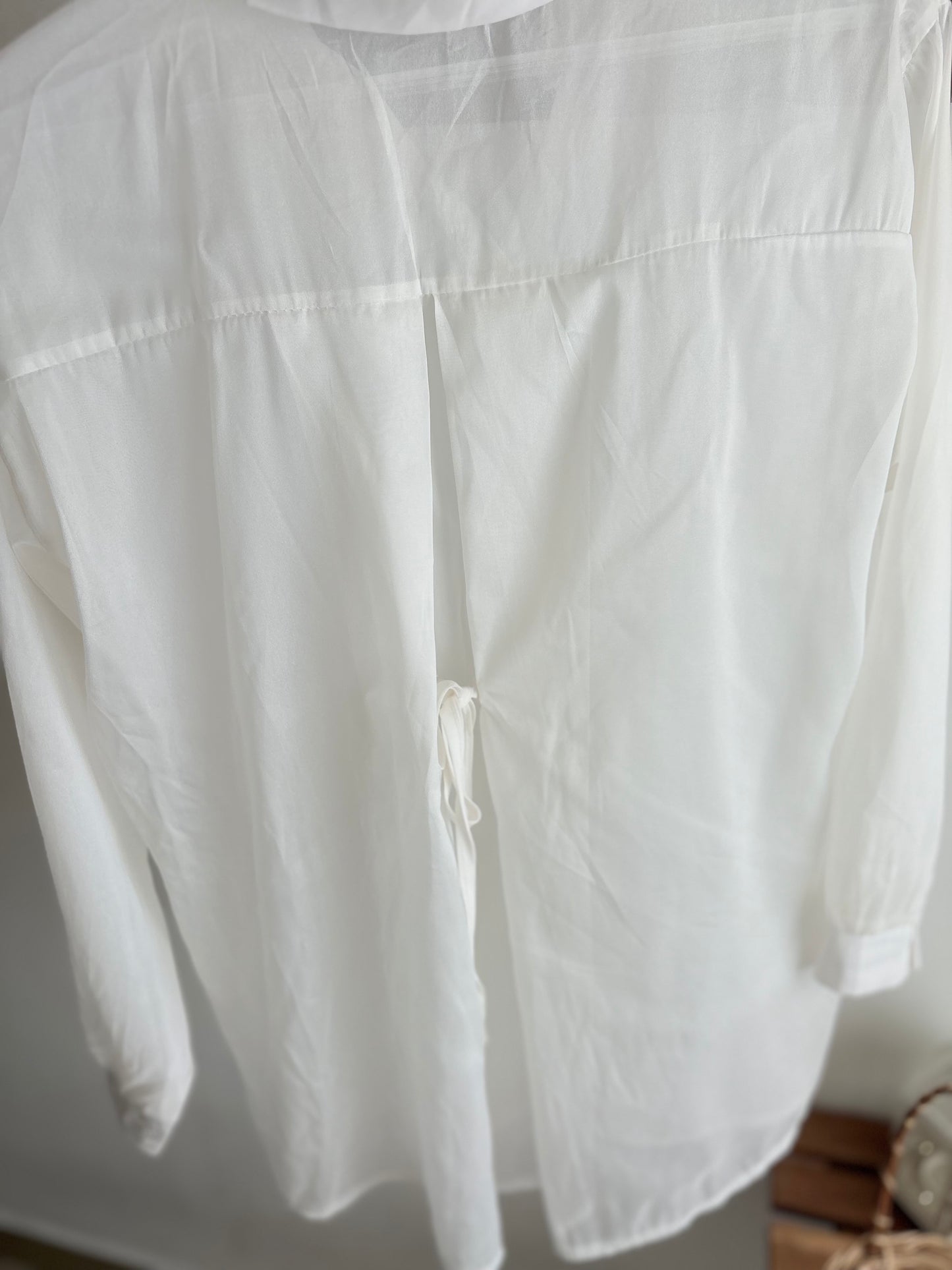 White semi sheer shirt