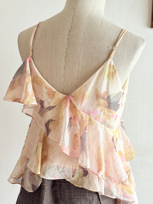Floral ruffle top