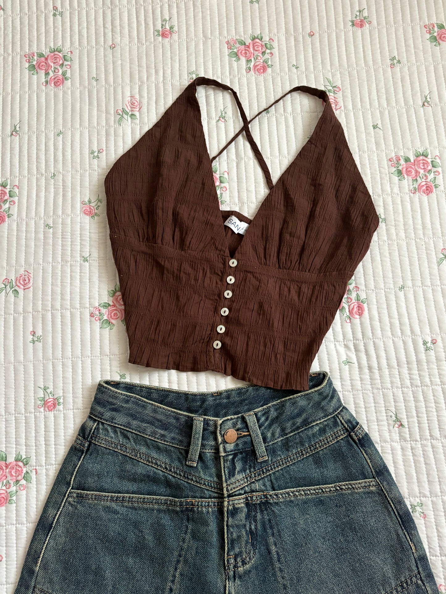 Brown halter top