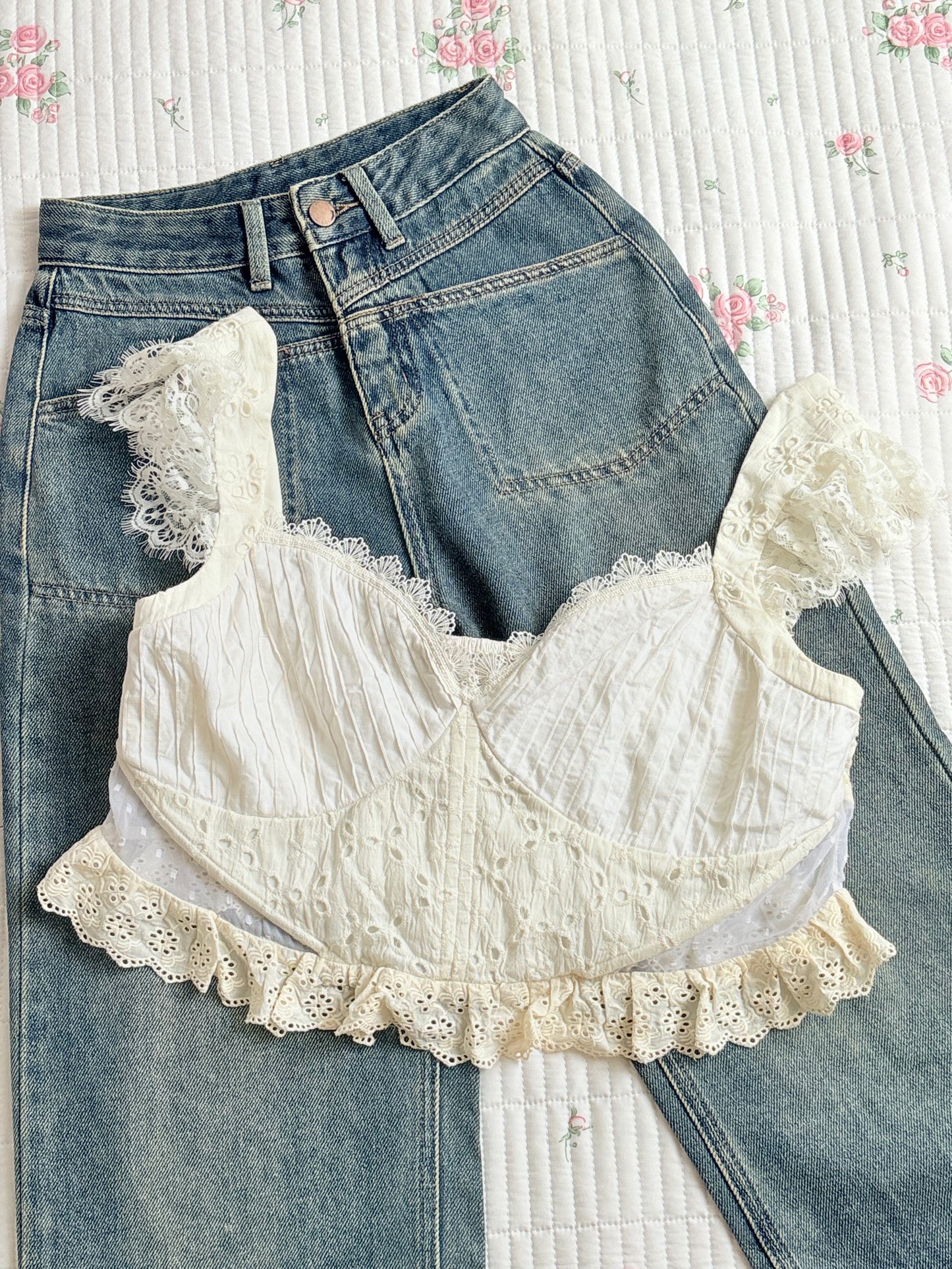 Eyelet corset top