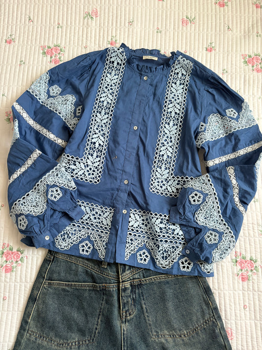 Blue embroidered shirt