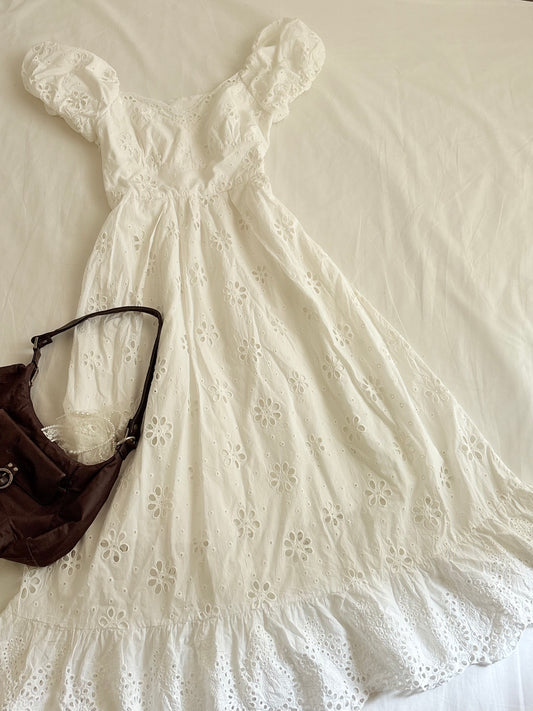 White eyelet dress