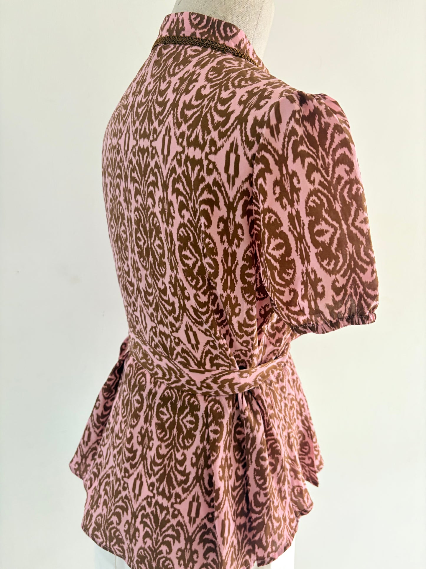 Pink brown tie top