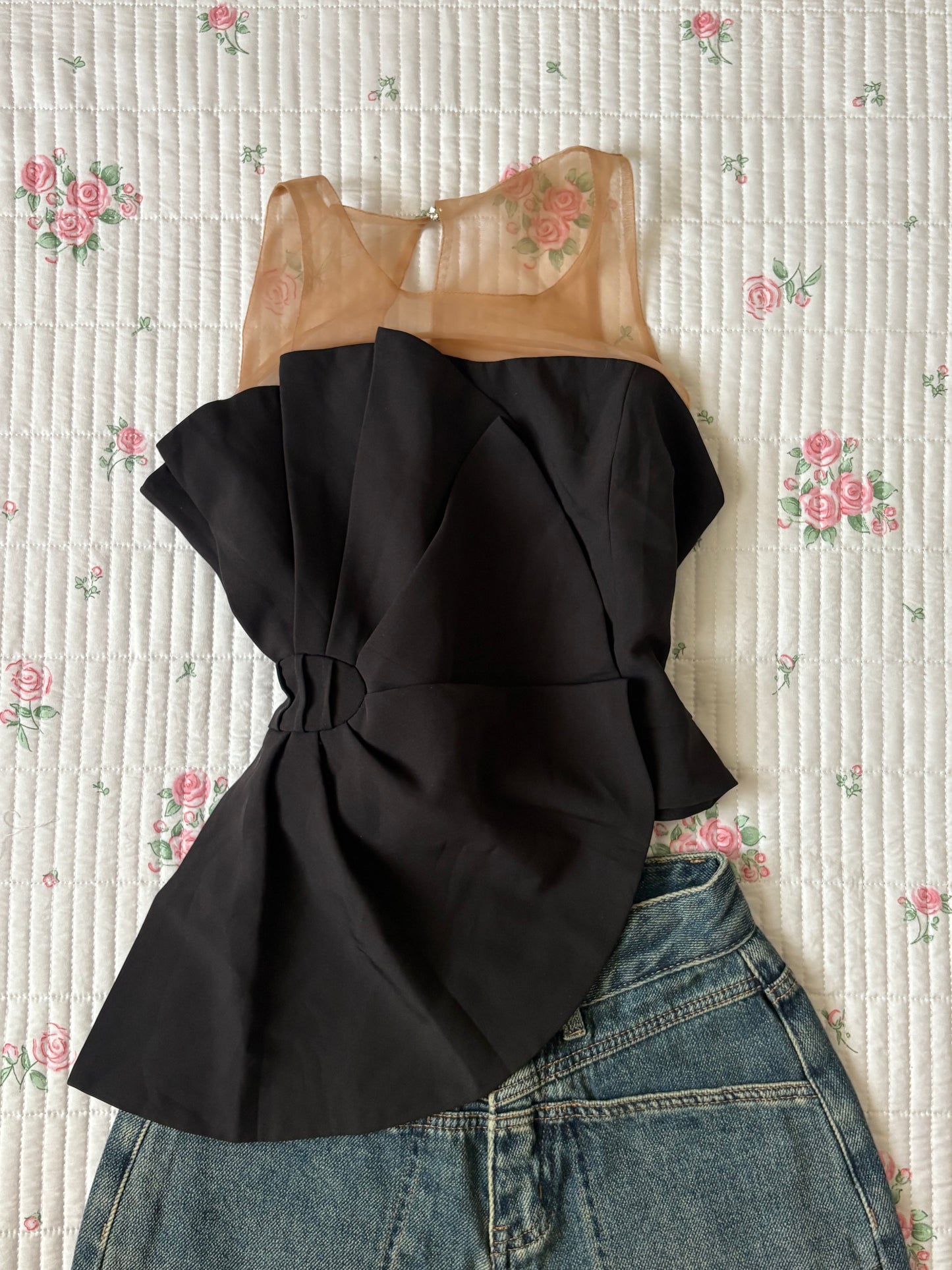 Black peplum top
