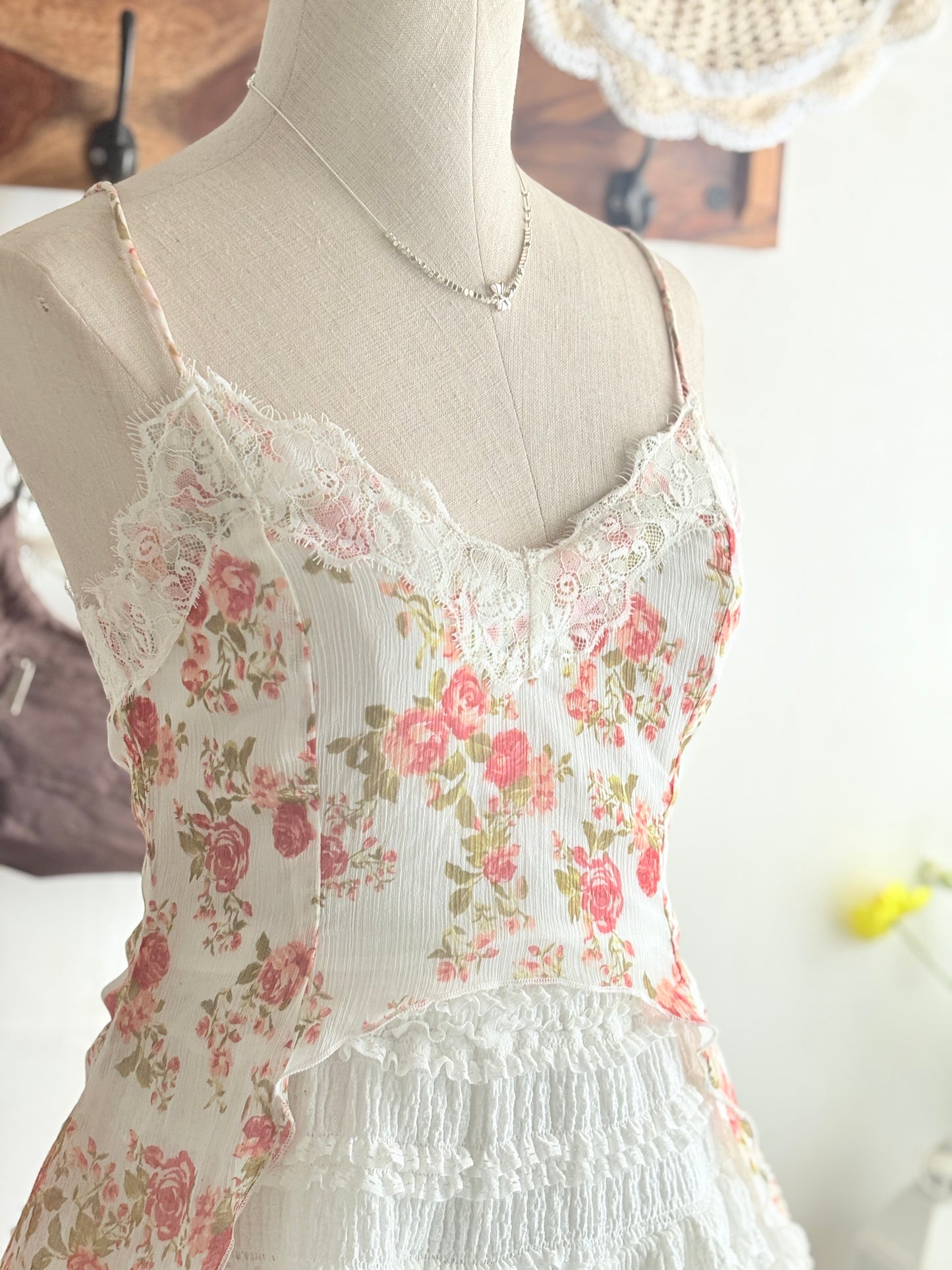 Floral asymmetrical top