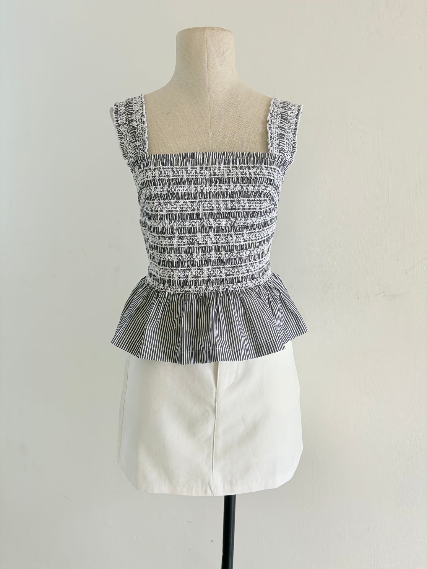 Stripe smocked top