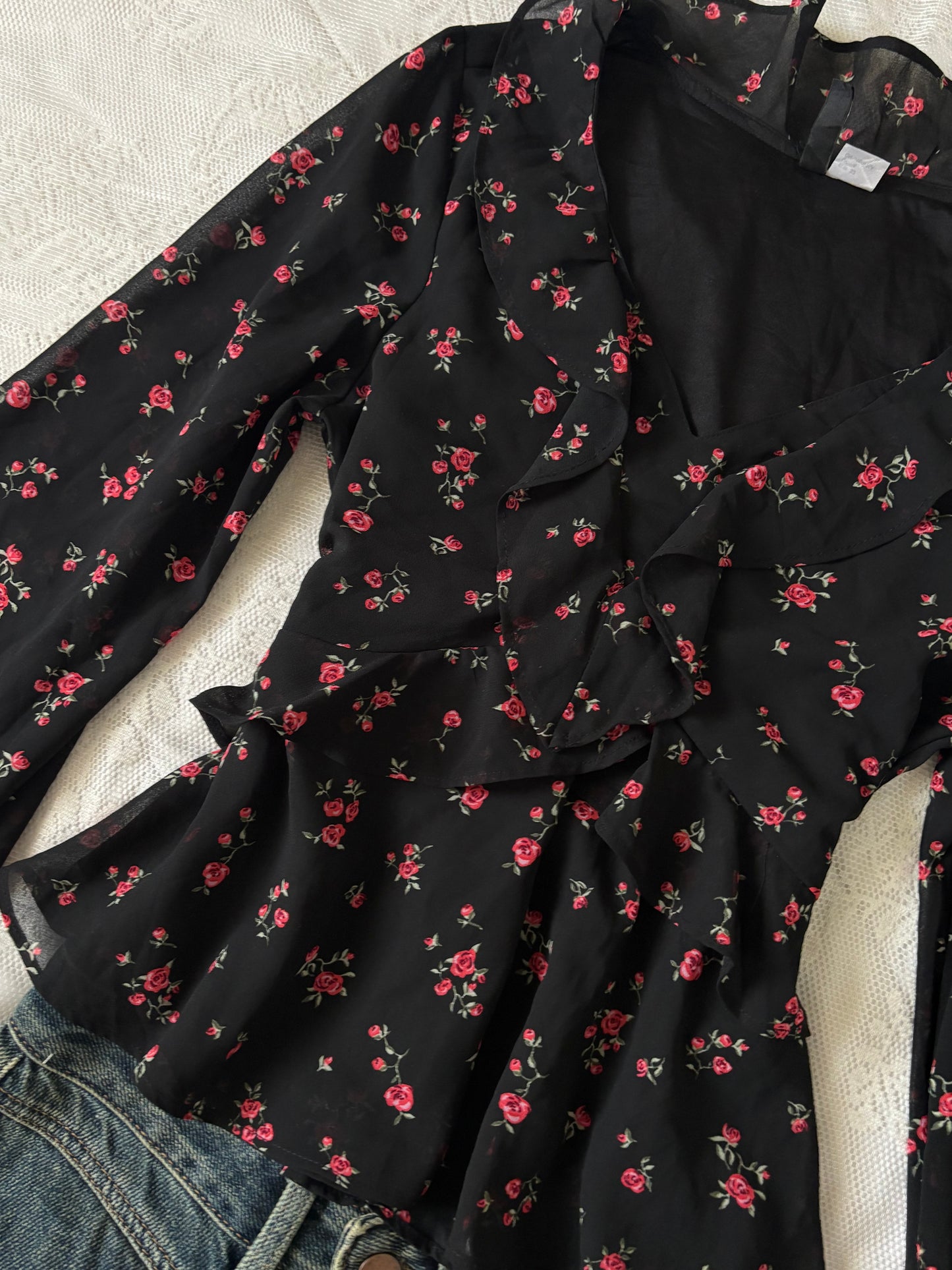 Black floral top