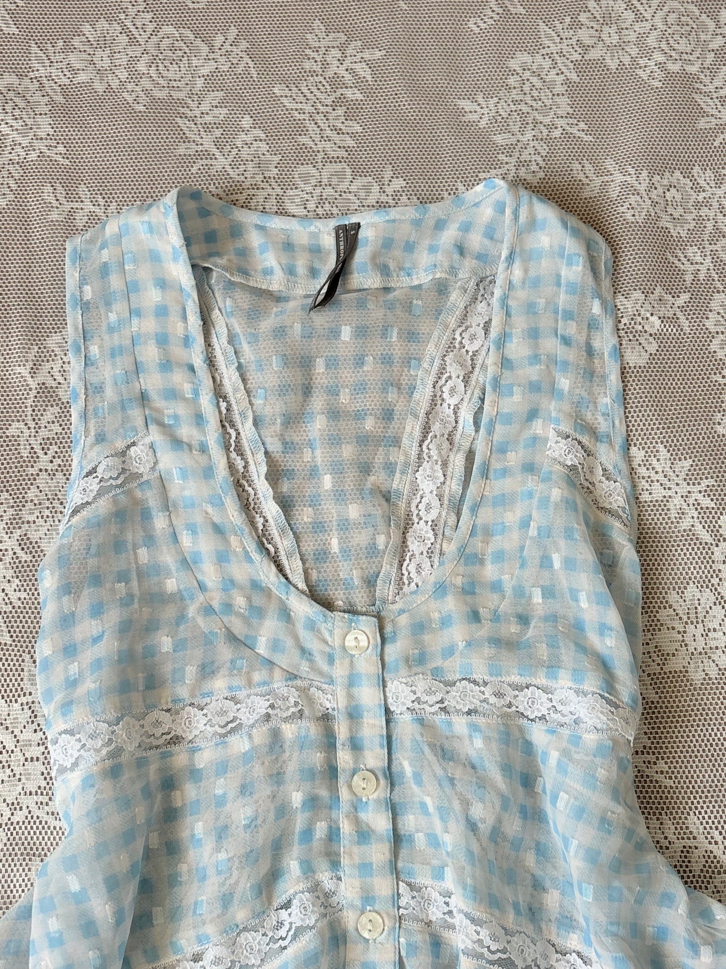Blue gingham top