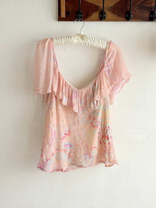 Peach studded top