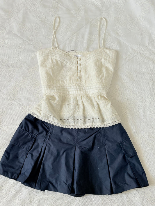 White eyelet top