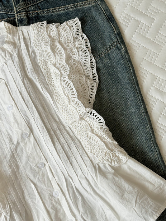 White embroidered top