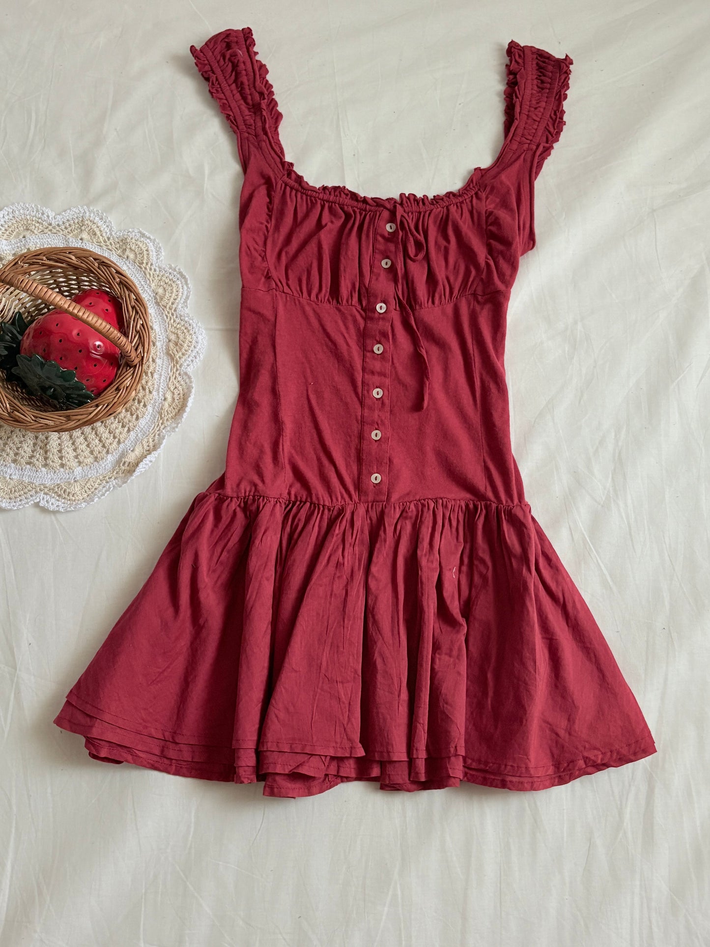 Mahroon drop waist dress