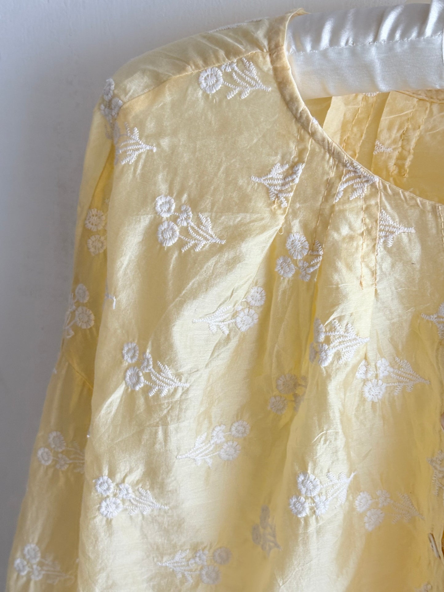 Yellow embroidered top