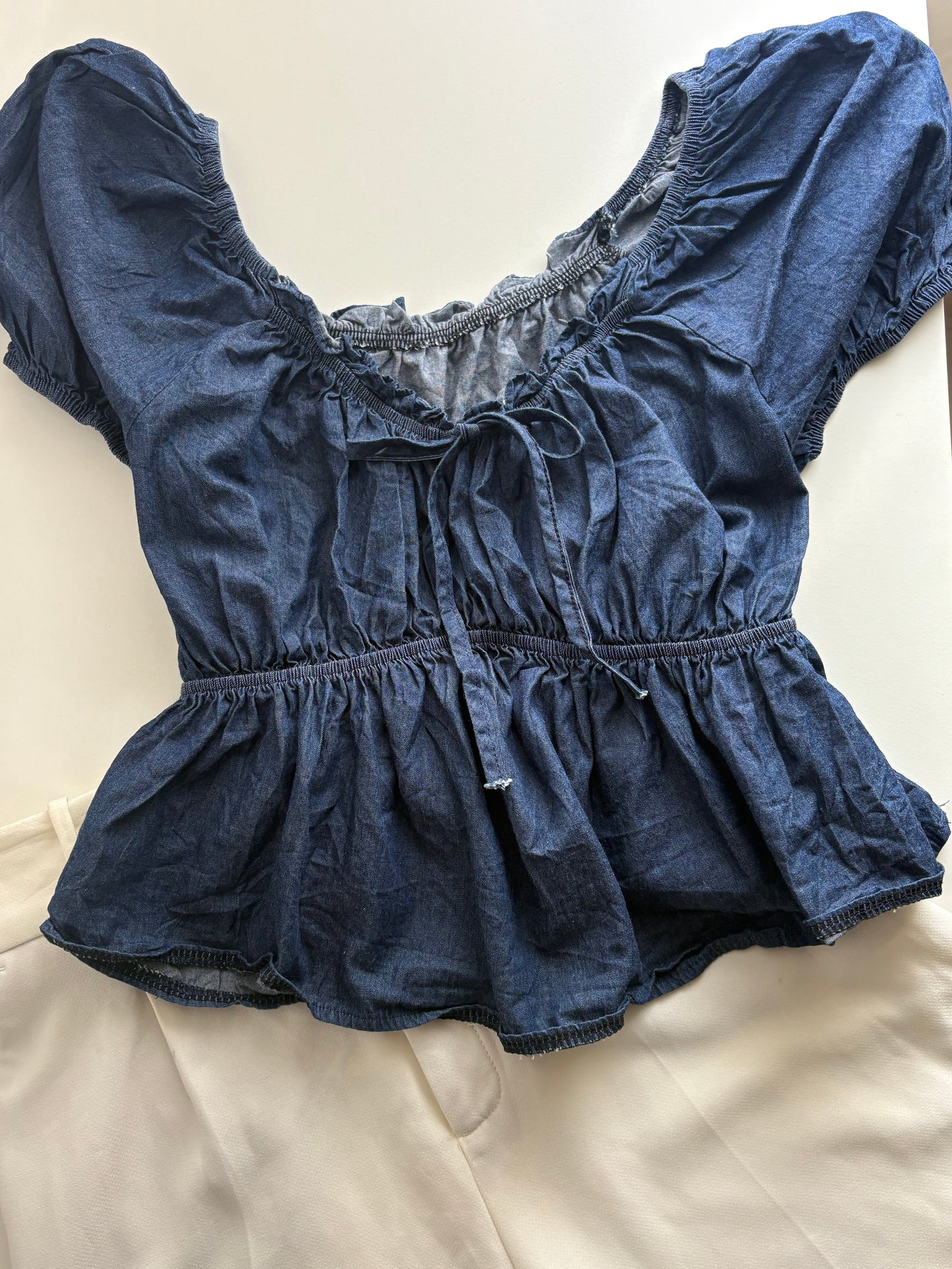 Denim doll top