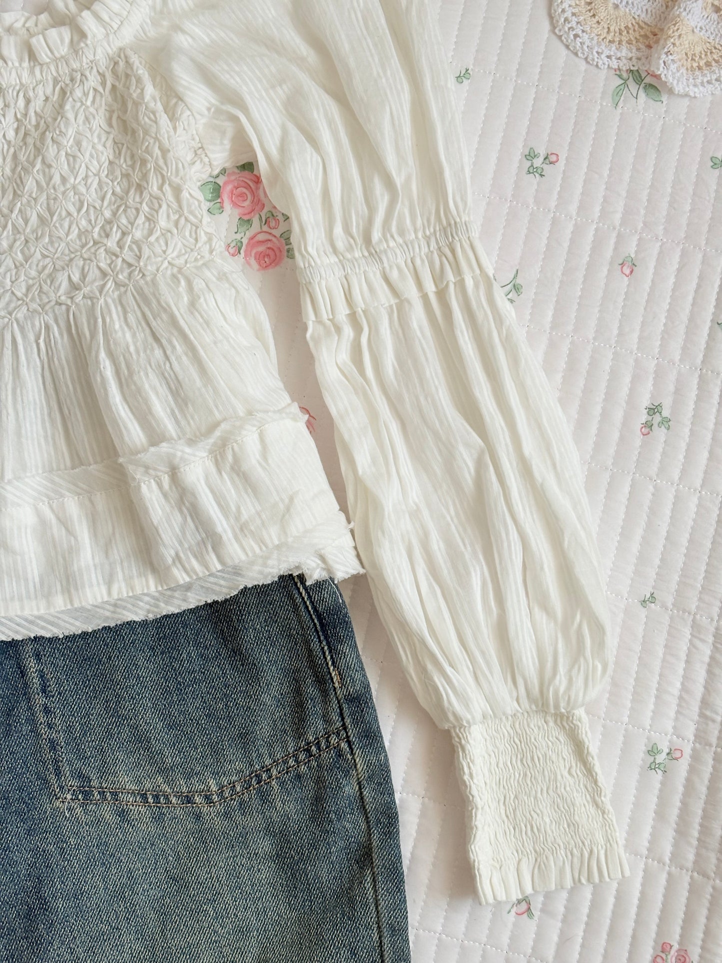 White smocked