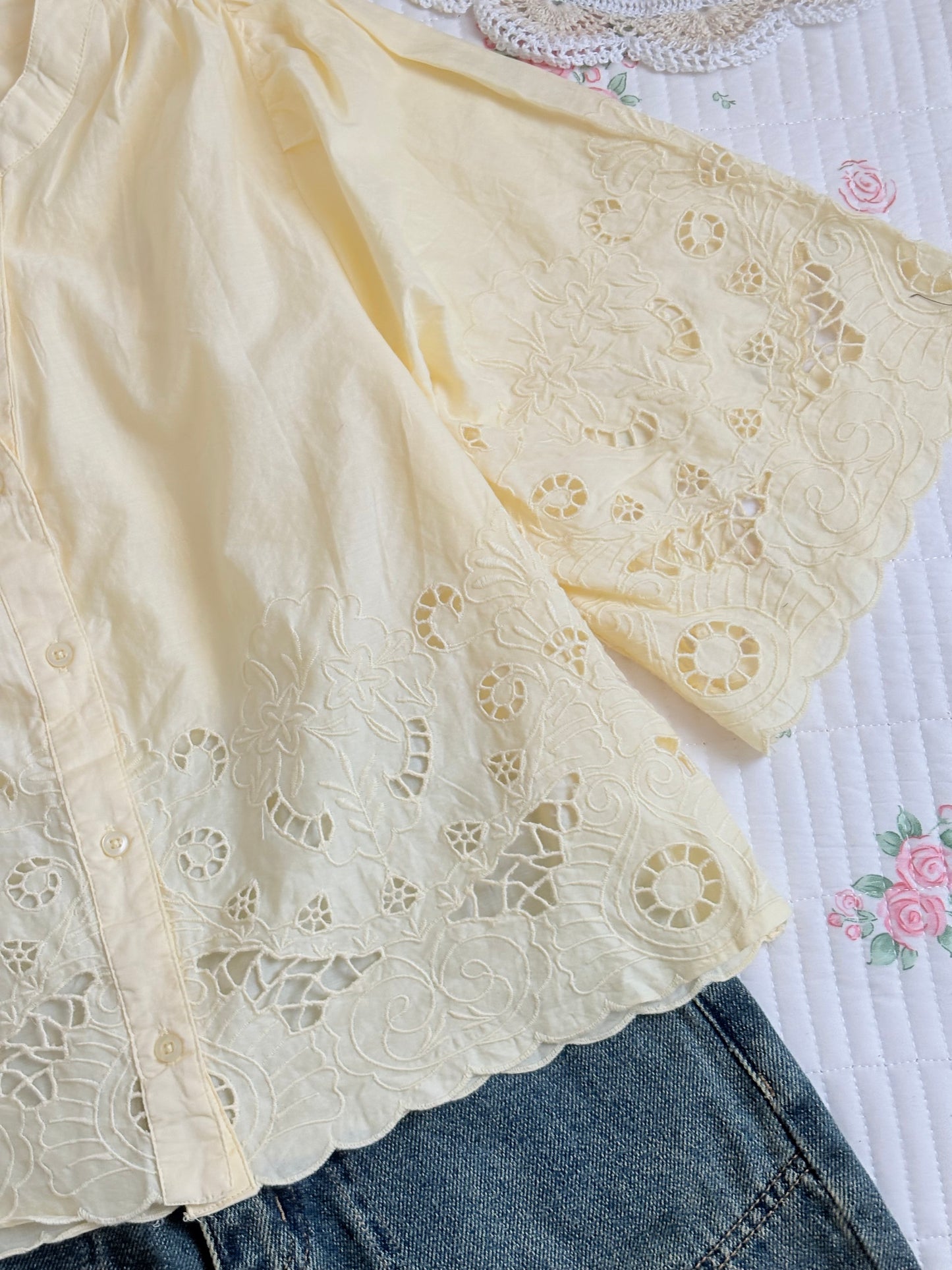 Yellow embroidered shirt