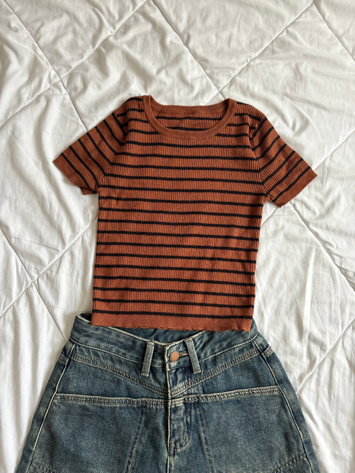 Brown stripe top