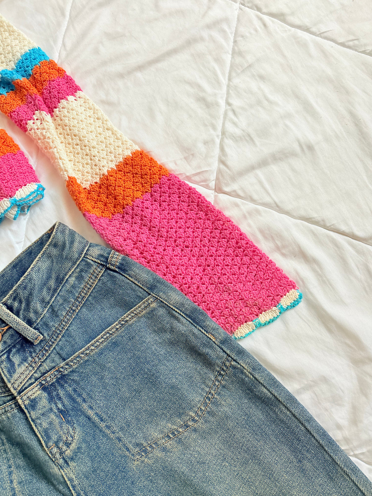 Colourful crochet top