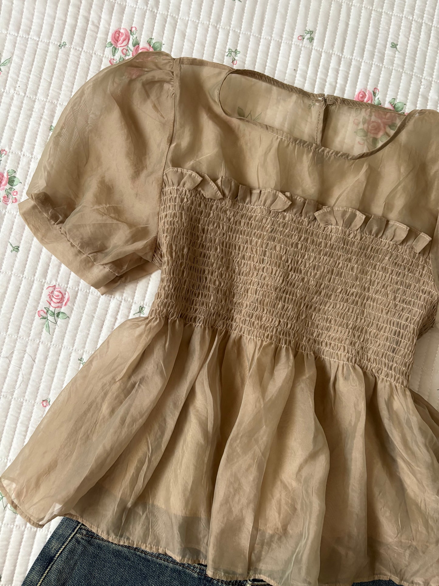 Olive ruched top