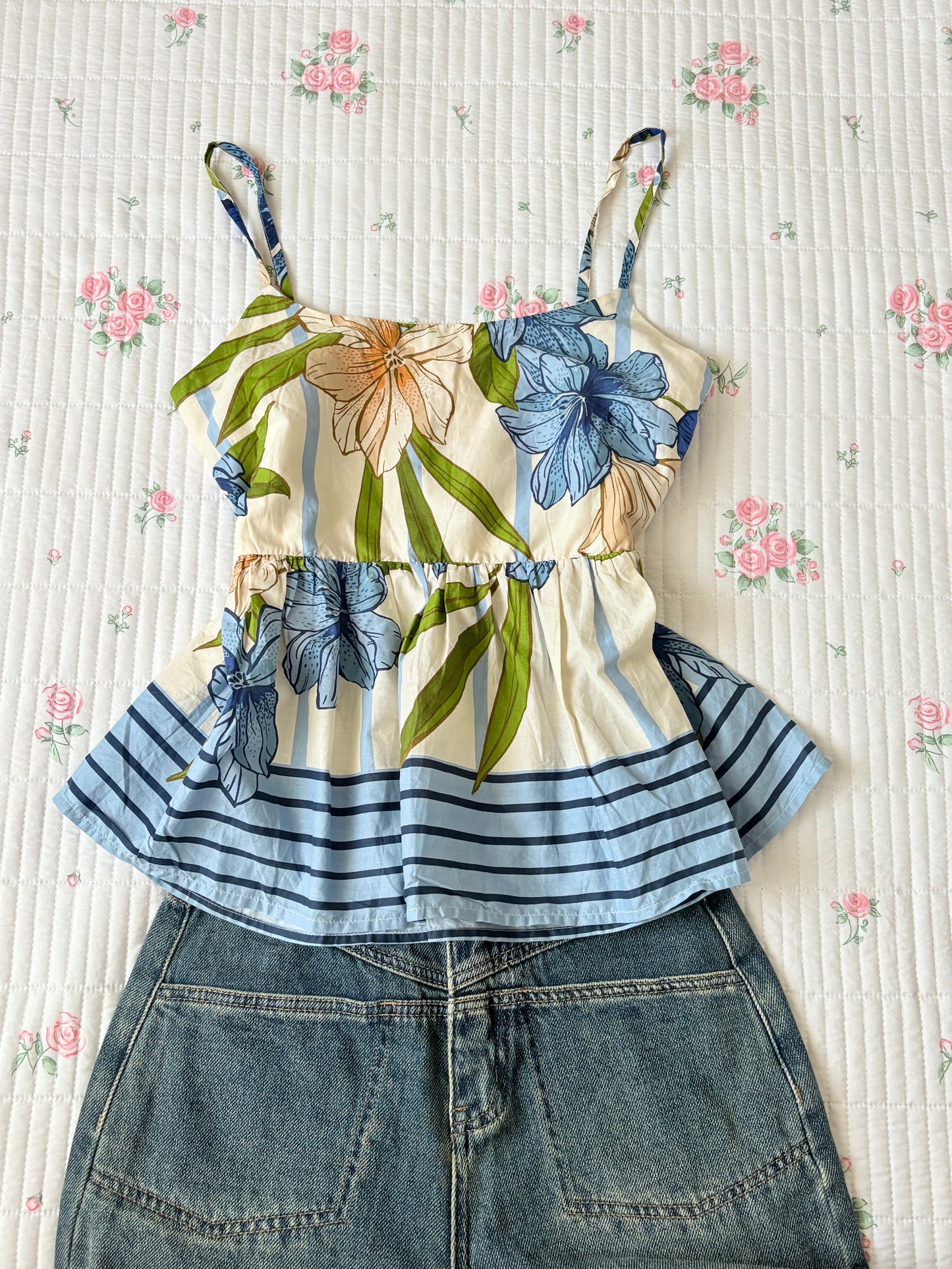 Blue floral top