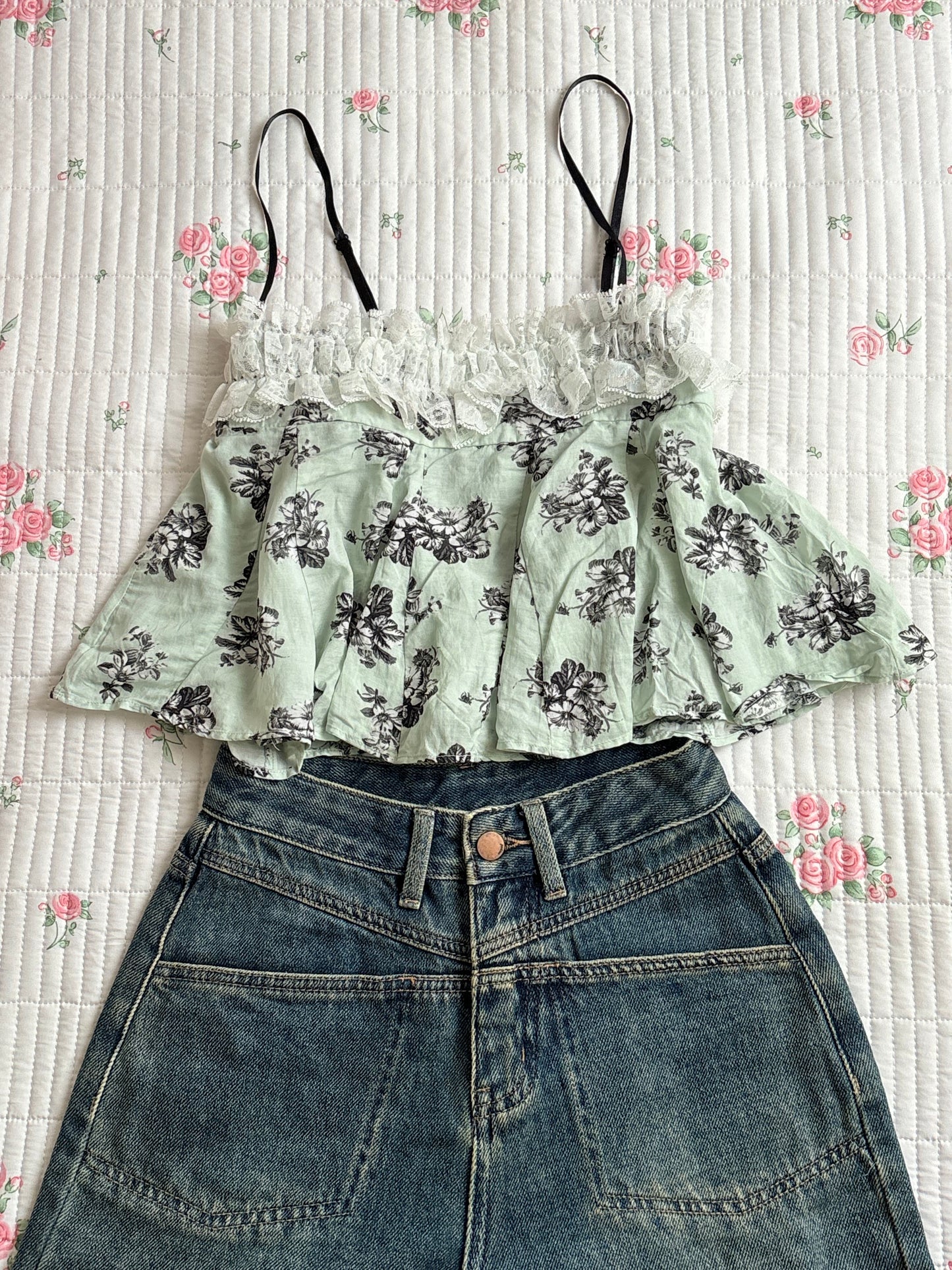 Blue floral top