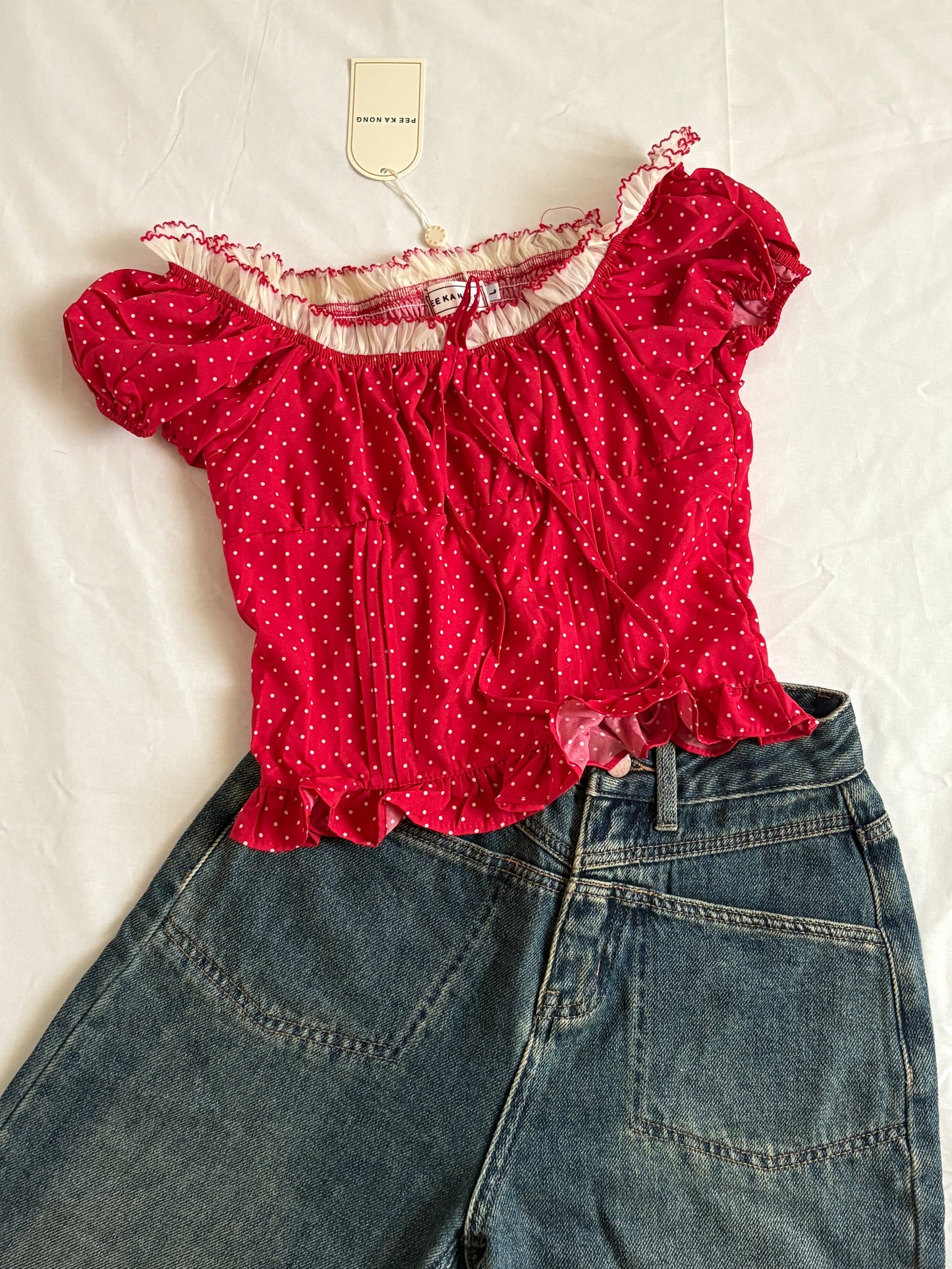 Red polka top