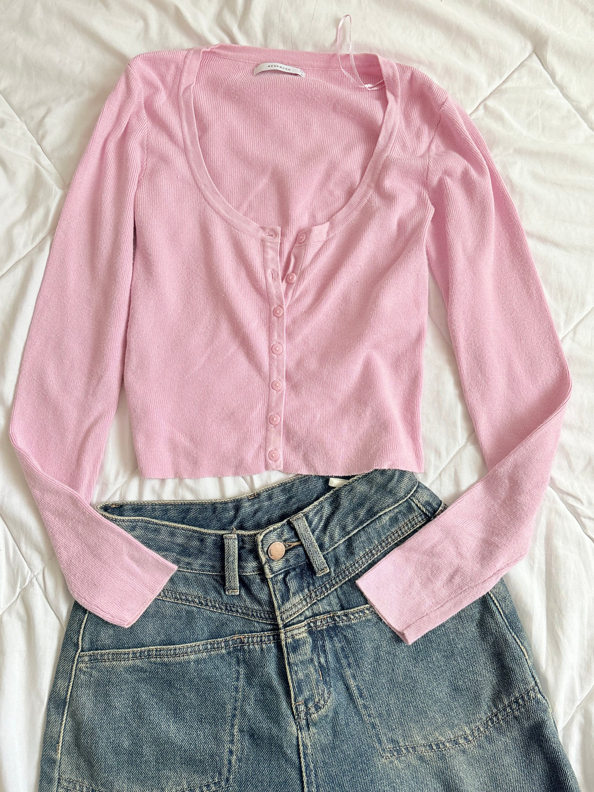 Pink buttoned cardigan
