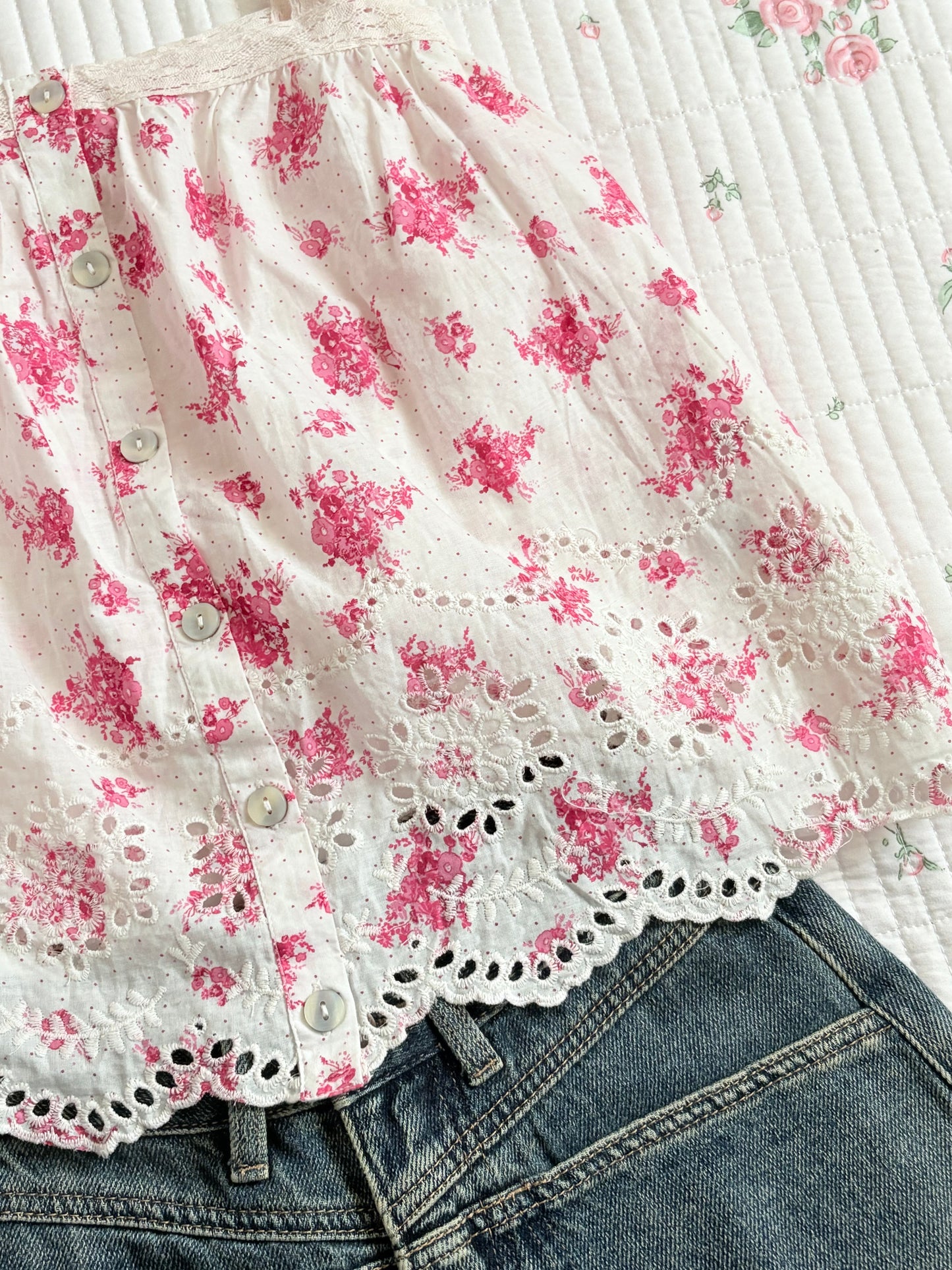 Pink floral a line