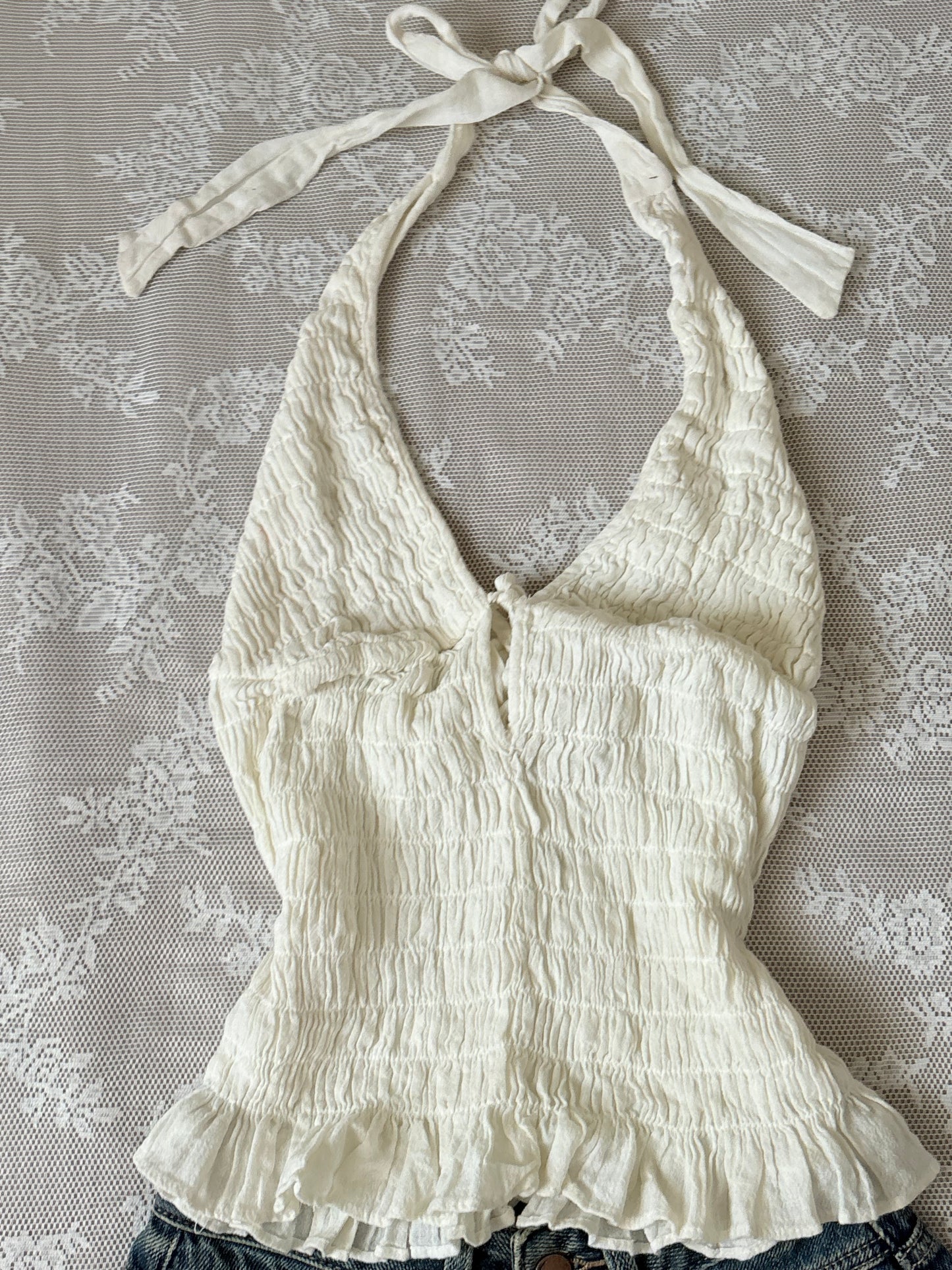 White halter top