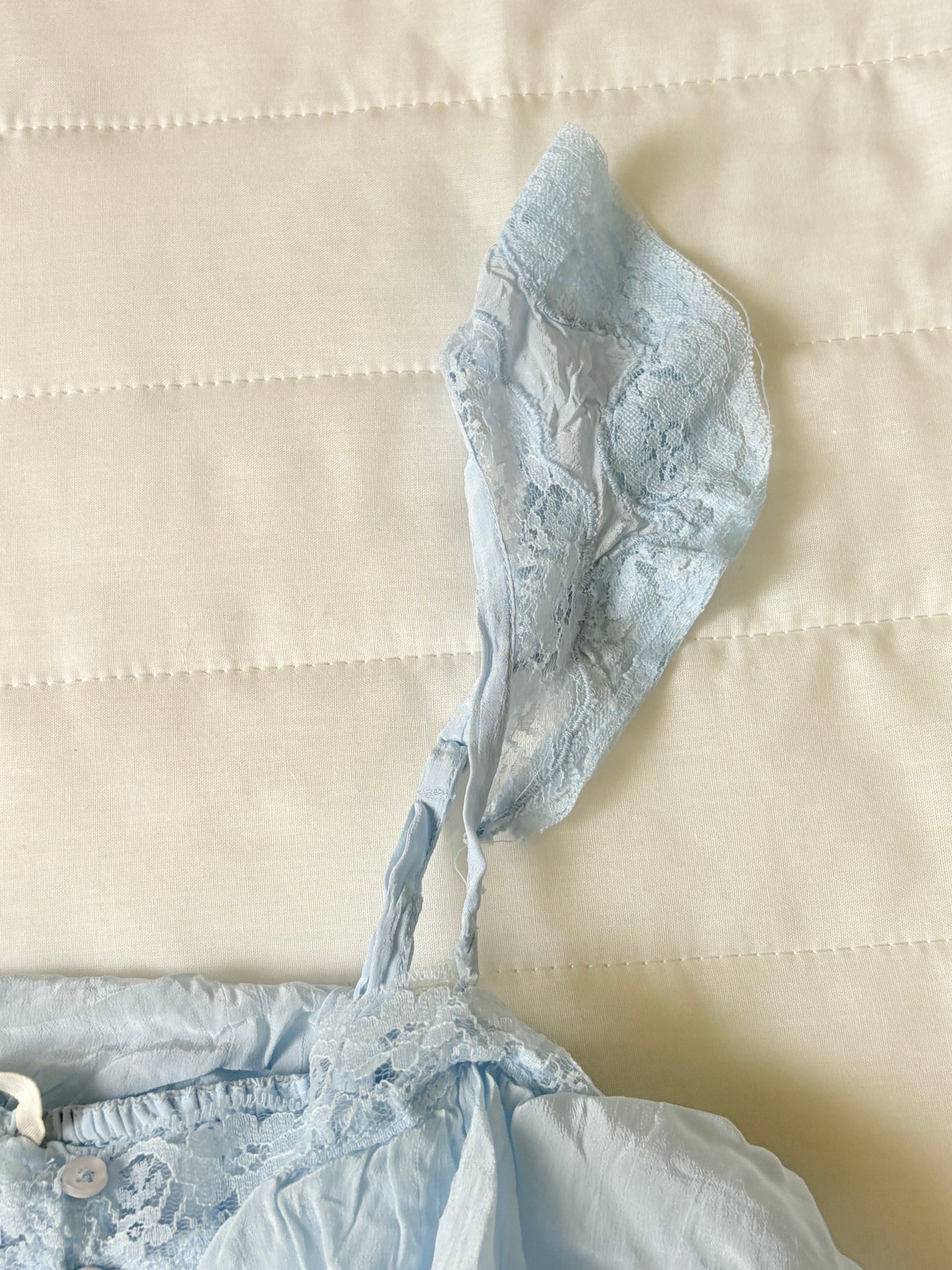 Blue ruffle lace top