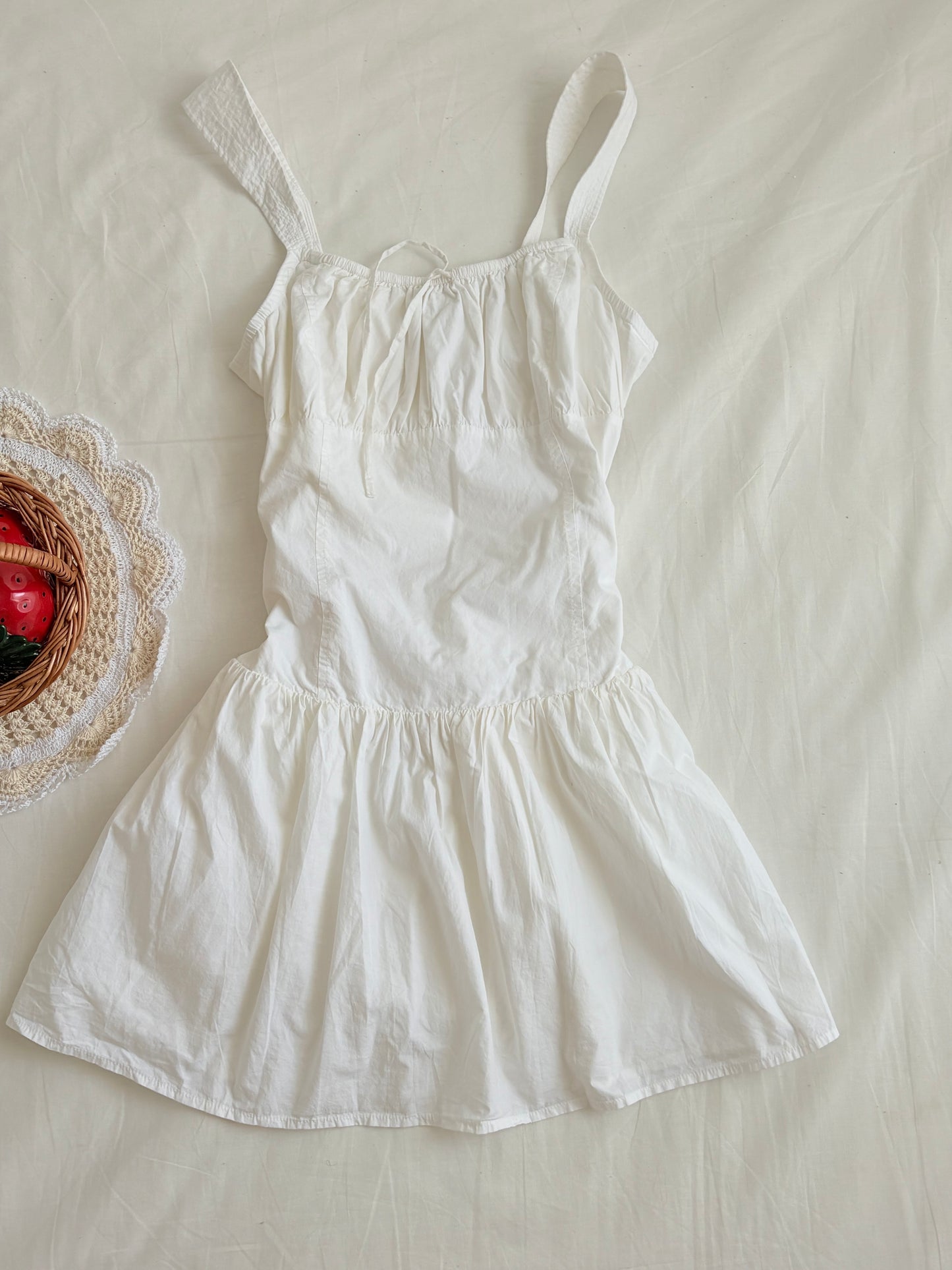 White drop waist dress
