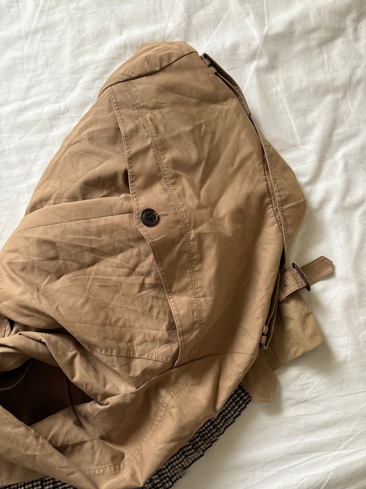 Camel trench coat