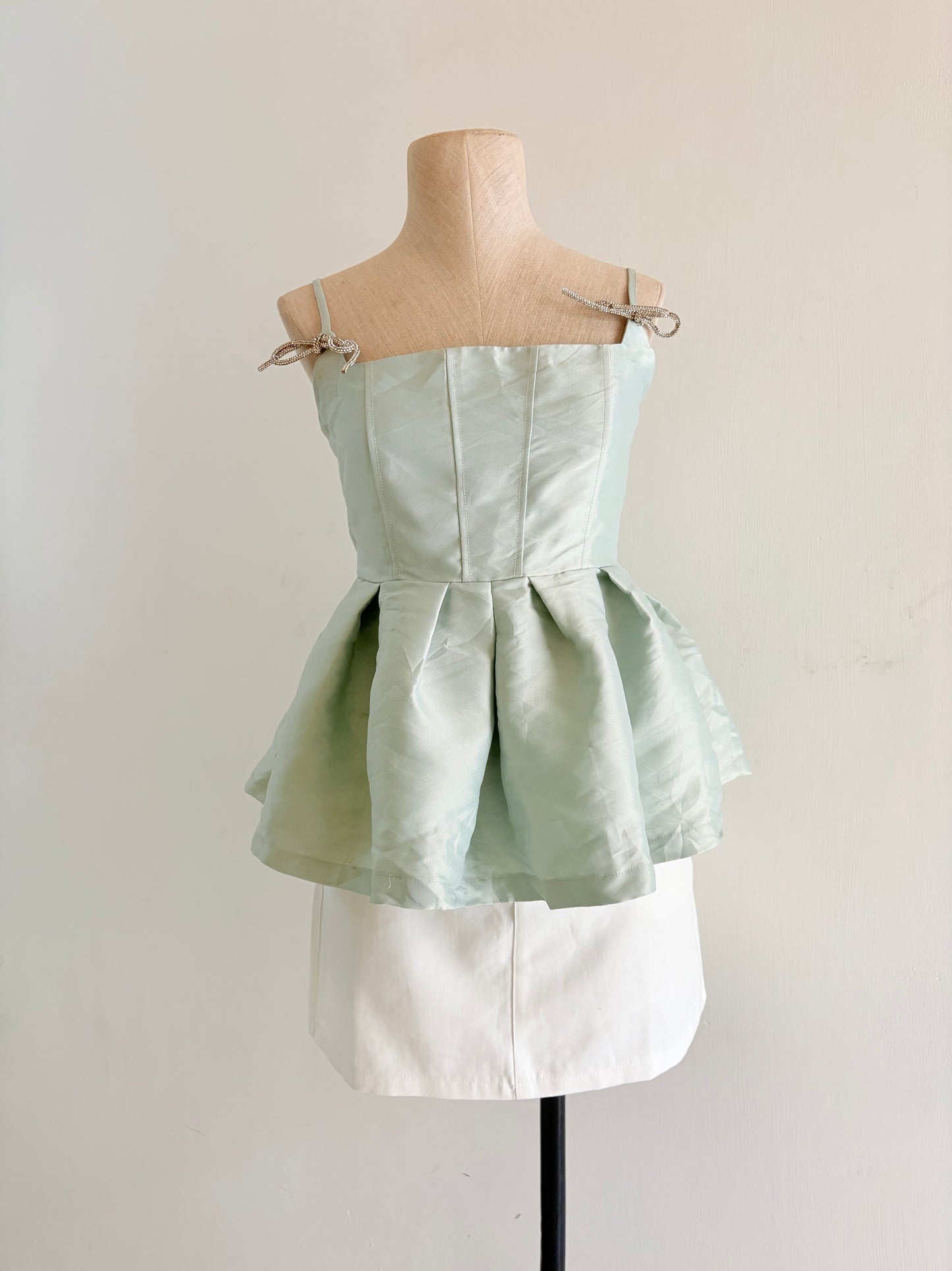 Green peplum top