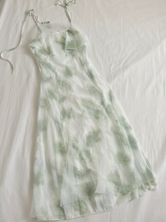 Green floral dress