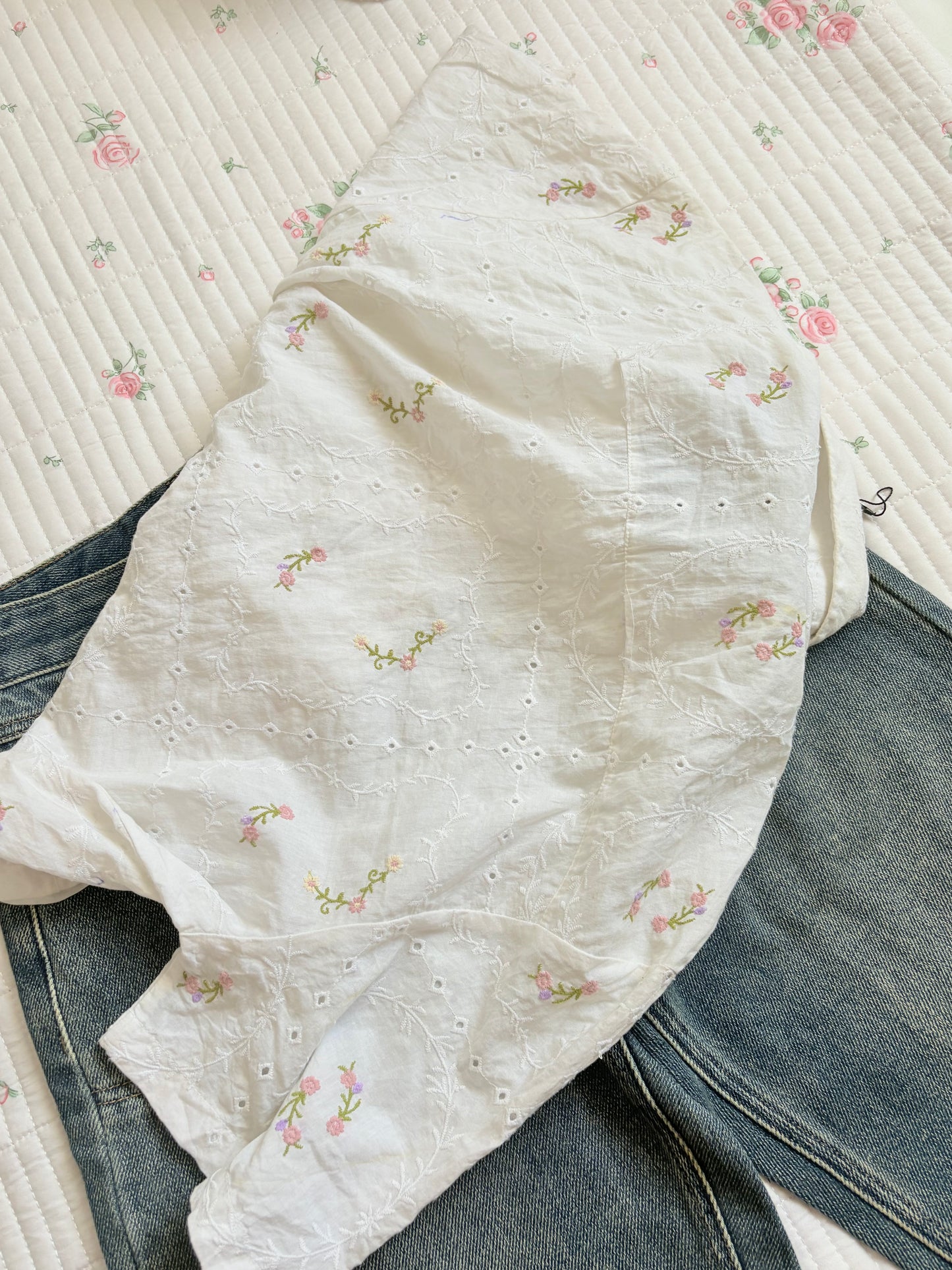 White embroidered shirt
