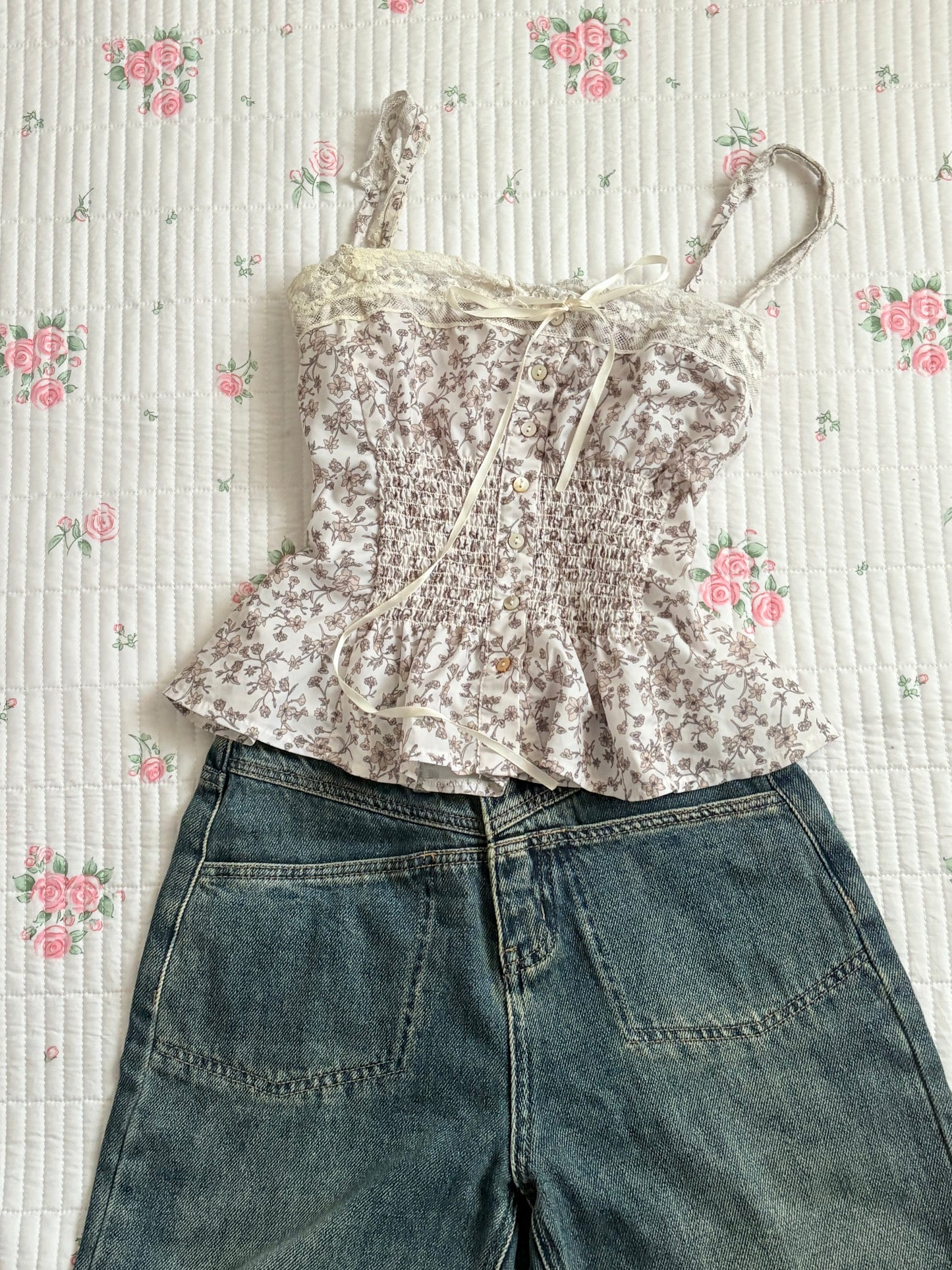 Brown floral top