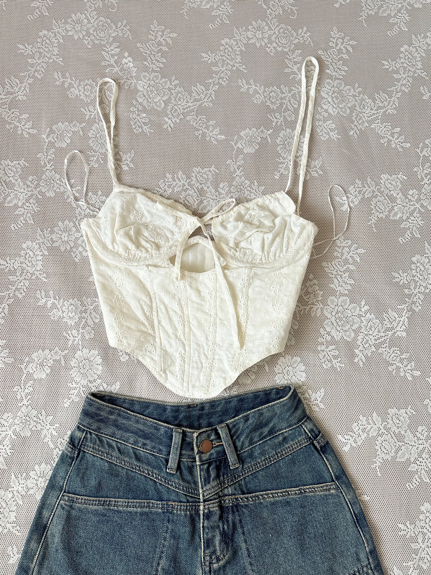 White corset top