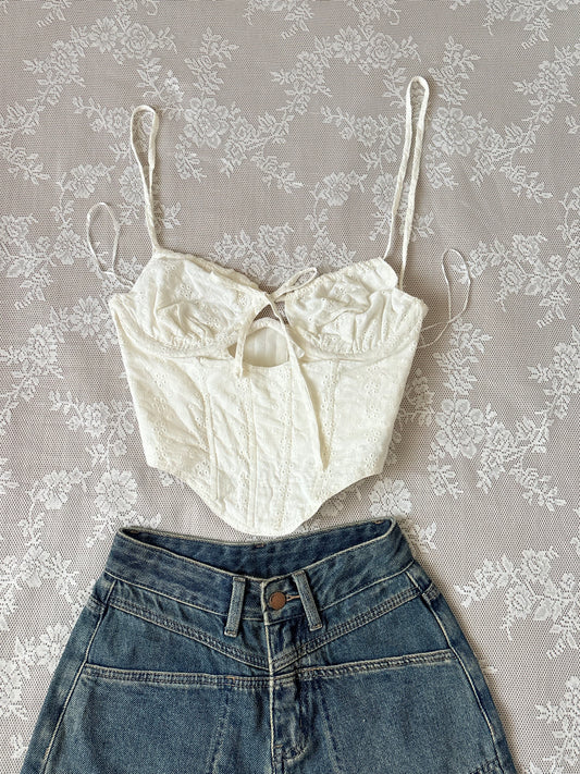 White corset top